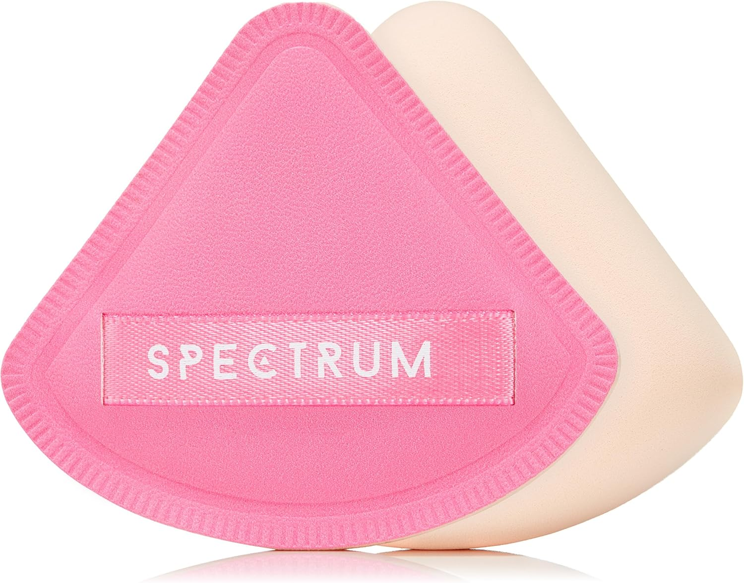 Spectrum Collections Brush Club Makeup Puffs, Soft Velour Triangle Powder Puff for Setting and Baking, Marble Rubycell Blending Sponge Make up Puff for Blending Concealer, 2 Red and Pink Make up Puffs
