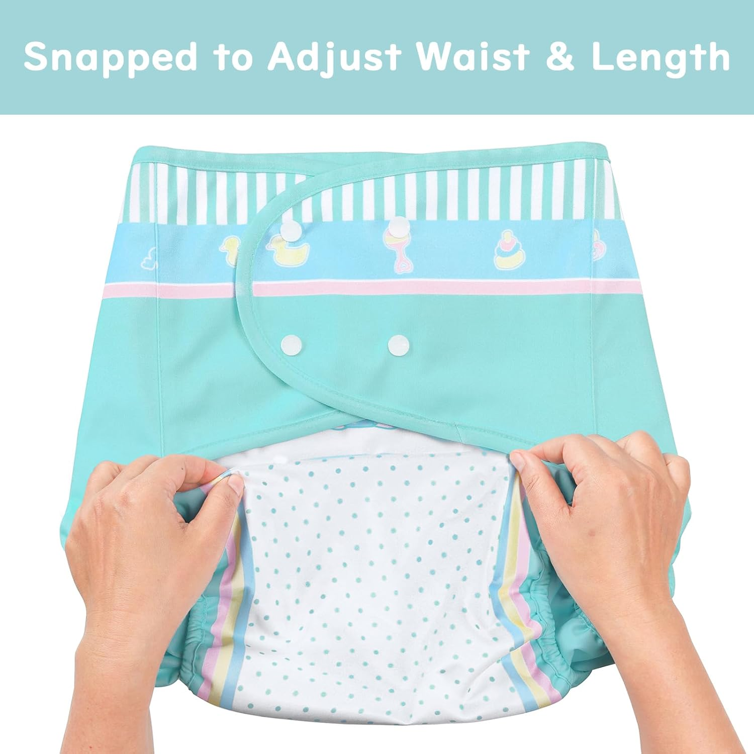 Littleforbig Washable Adjustable Reusable Waterproof Cloth Adult Diaper Wrap Cover- Baby Parade M image number 1