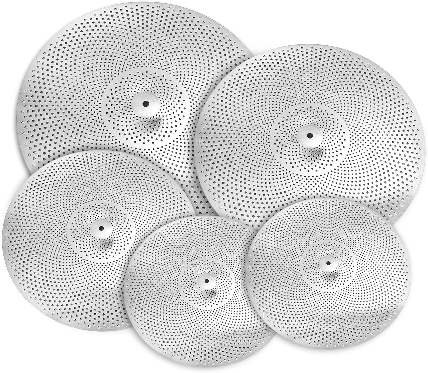 YOUEON 5 Piece Low Volume Cymbal Pack Includes 14"Hi Hat + 16"Crash + 18"Crash + 20"Ride, Durable Stainless Steel, Practice Cymbals for Quiet Drumming Session image number 6