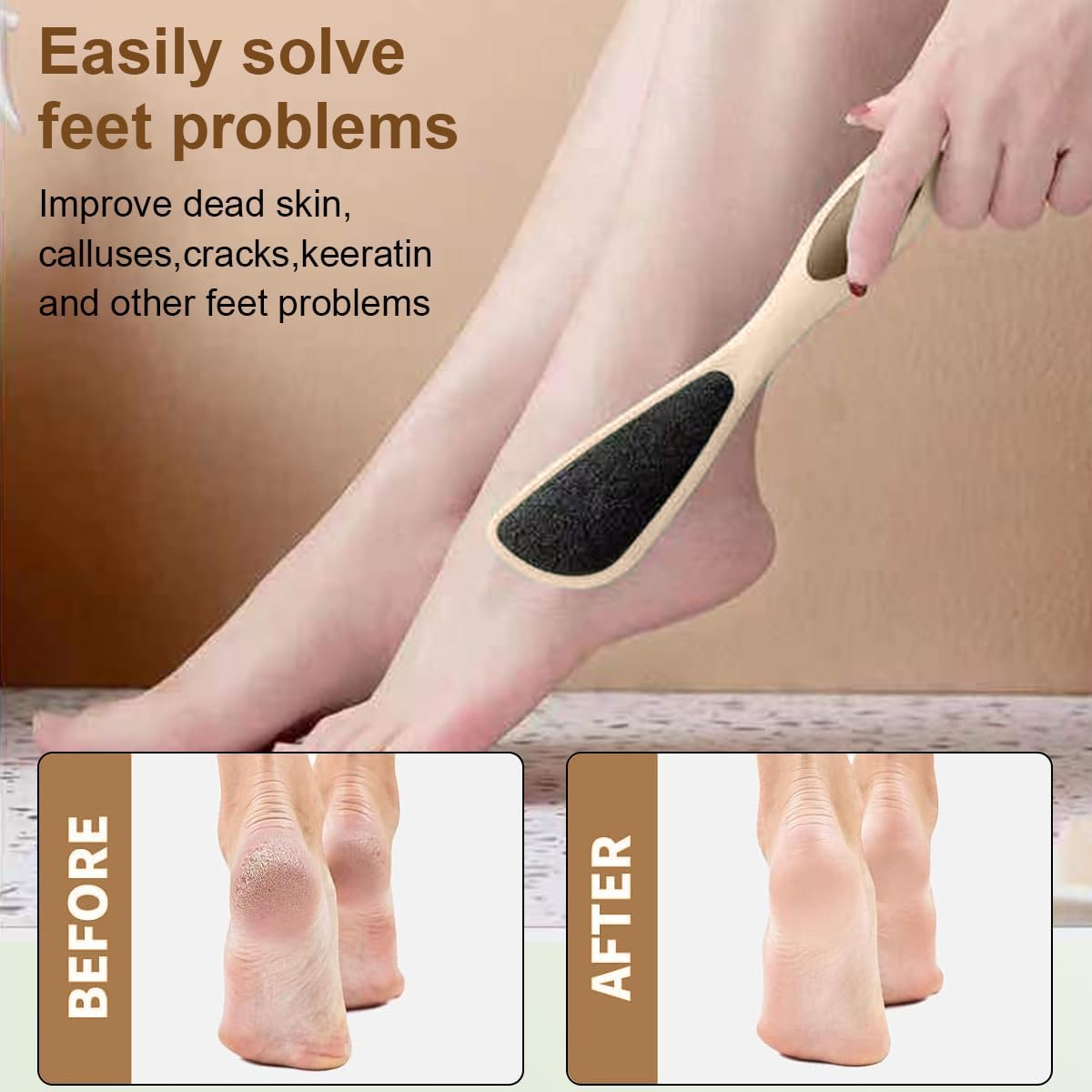 Ruayia Callus Remover Double-Sided Foot Scraper, Callus Remover, Dead Skin Callus Remover, Feet Callus Shaver for Foot and Hand, Callus Removal on Wet and Dry Feet - Pink image number 4