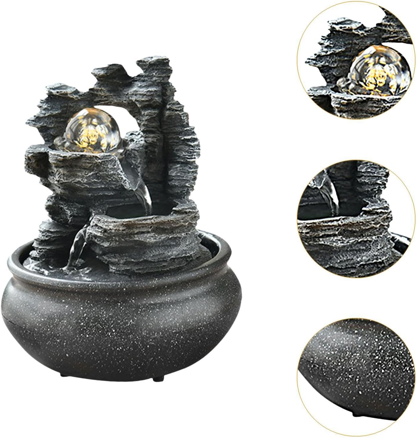 Weilaikeqi Indoor Waterfall Fountain Tabletop Fountain with Scene Light Water Fountain for Yoga, Style G image number 3