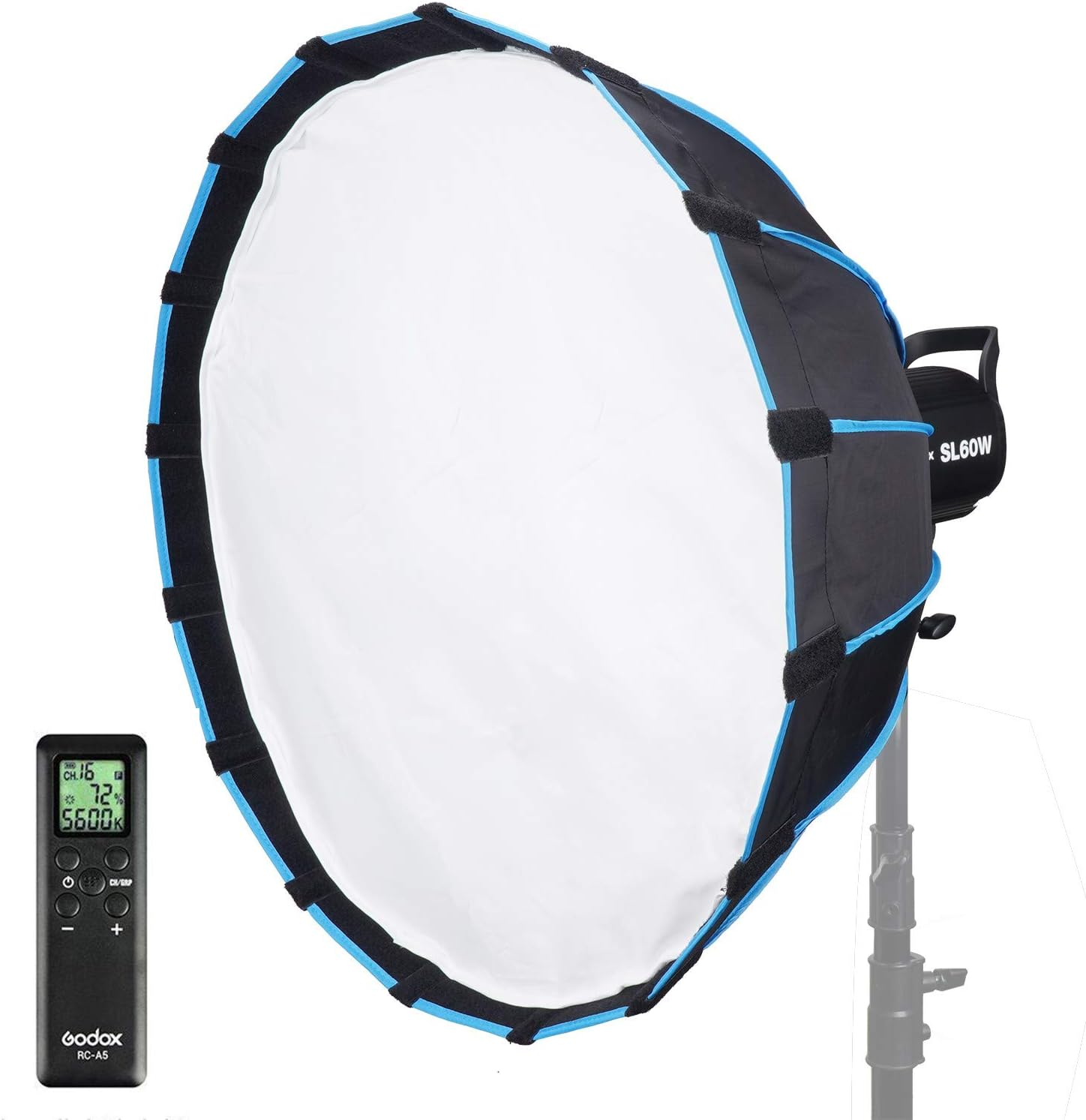 Godox SL60W Kit with Softbox (Special Design for SL-60W) 5600K Studio Continuous LED Video Light Lamp Bowens Mount for Video Recording,Wedding,Outdoor Shooting image number 2