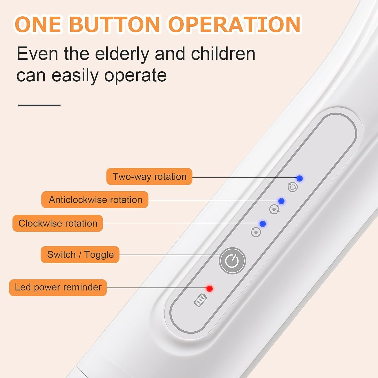 LINGSFIRE Electric Body Brush Rechargeable Back Scrubber for Shower Exfoliating Bath Brush Long Handle for Shower Lotion Applicator for Back Silicone Body Scrubber with 6 Shower Brush Heads image number 1