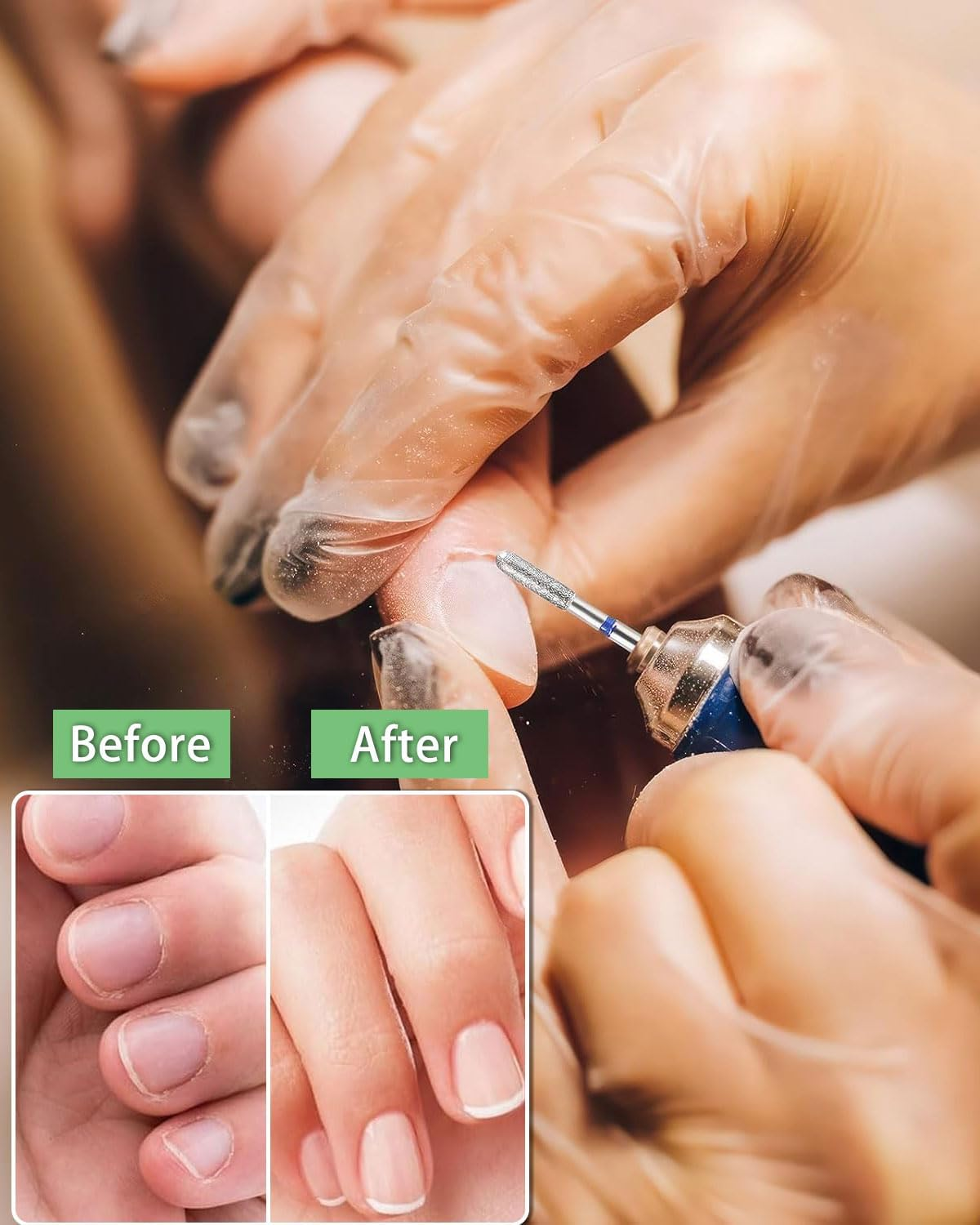 TPZORJX Nail Cutter Bits, 10 Pieces Nail Cutter Bit, Diamond Cuticle Ceramic Bits for Nail Cutter and Ceramic Acrylic Gel Nail Cutter Bits, with 1 Brush, Carbide Cuticle Cutter Bit for Gel Nails image number 2