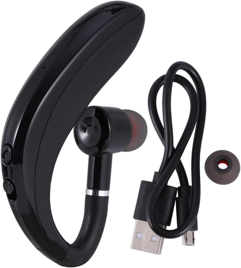 SHINEOFI Long Battery Life Wireless Driving Earphone One-Side Earpiece Lightweight Headset for Workout and Running Compatible with Devices Black image number 1