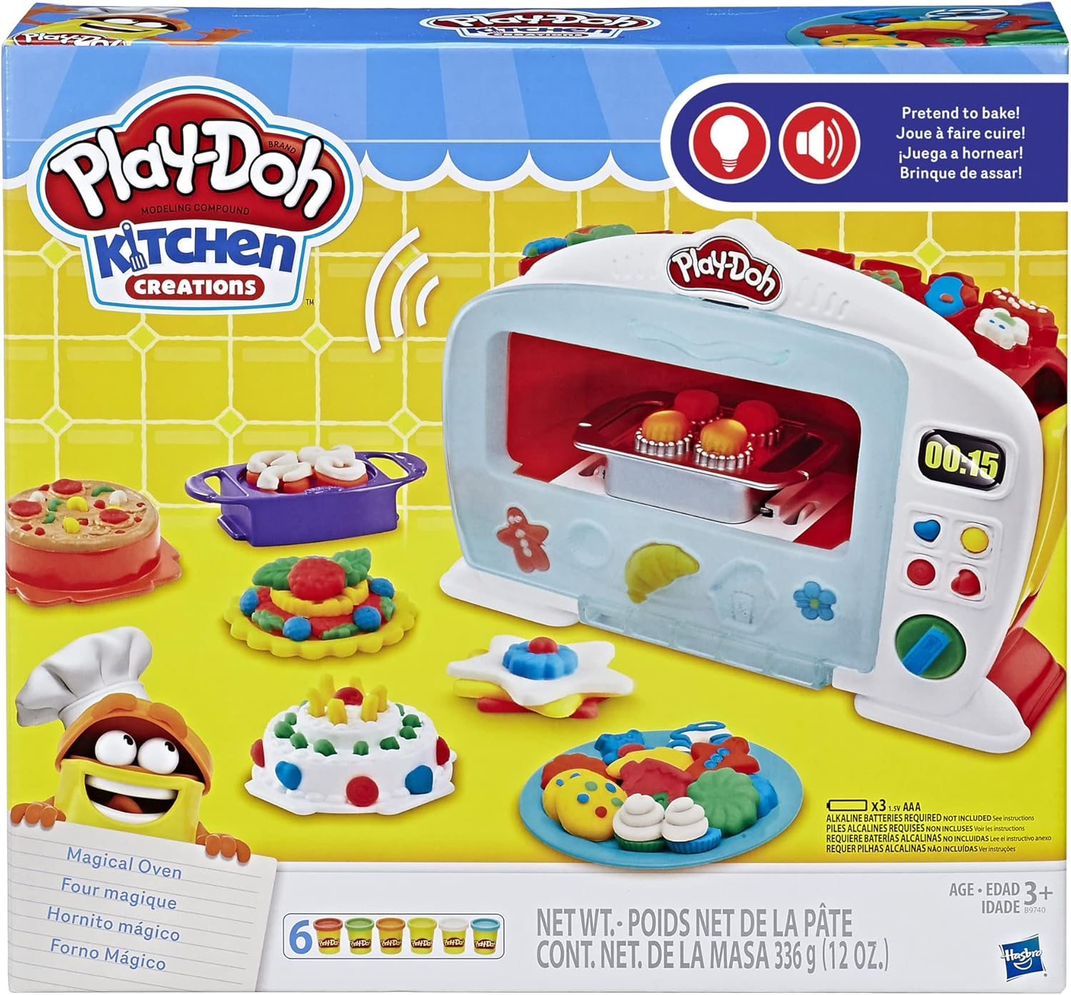 Play-Doh - Kitchen Creations - Magical Oven Inc 6 Tubs of Dough & Acc - Creative Kids Toys - Ages 3+ image number 5