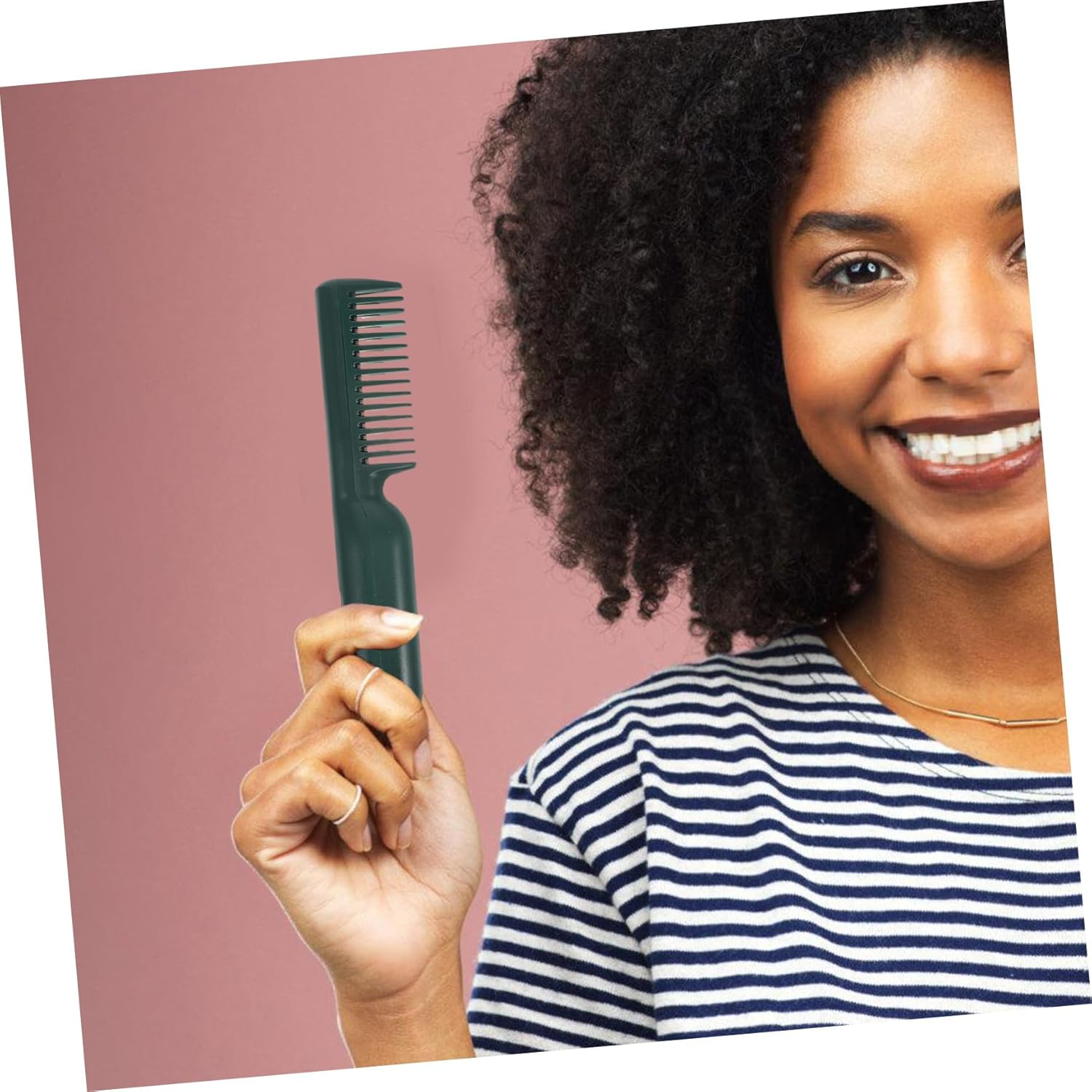 Healeved Cordless Portable Hair Straightener Brush Electric Heating Comb Hair Brush Styling Tool image number 2