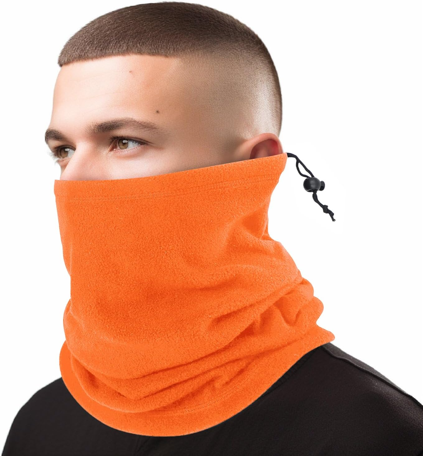 TOPTIE Unisex Warm Fleece Neck Gaiter - Soft & Stretchy Face Mask, Multifunctional Tube for Running, Cycling, Everyday Use - Gray image number 6