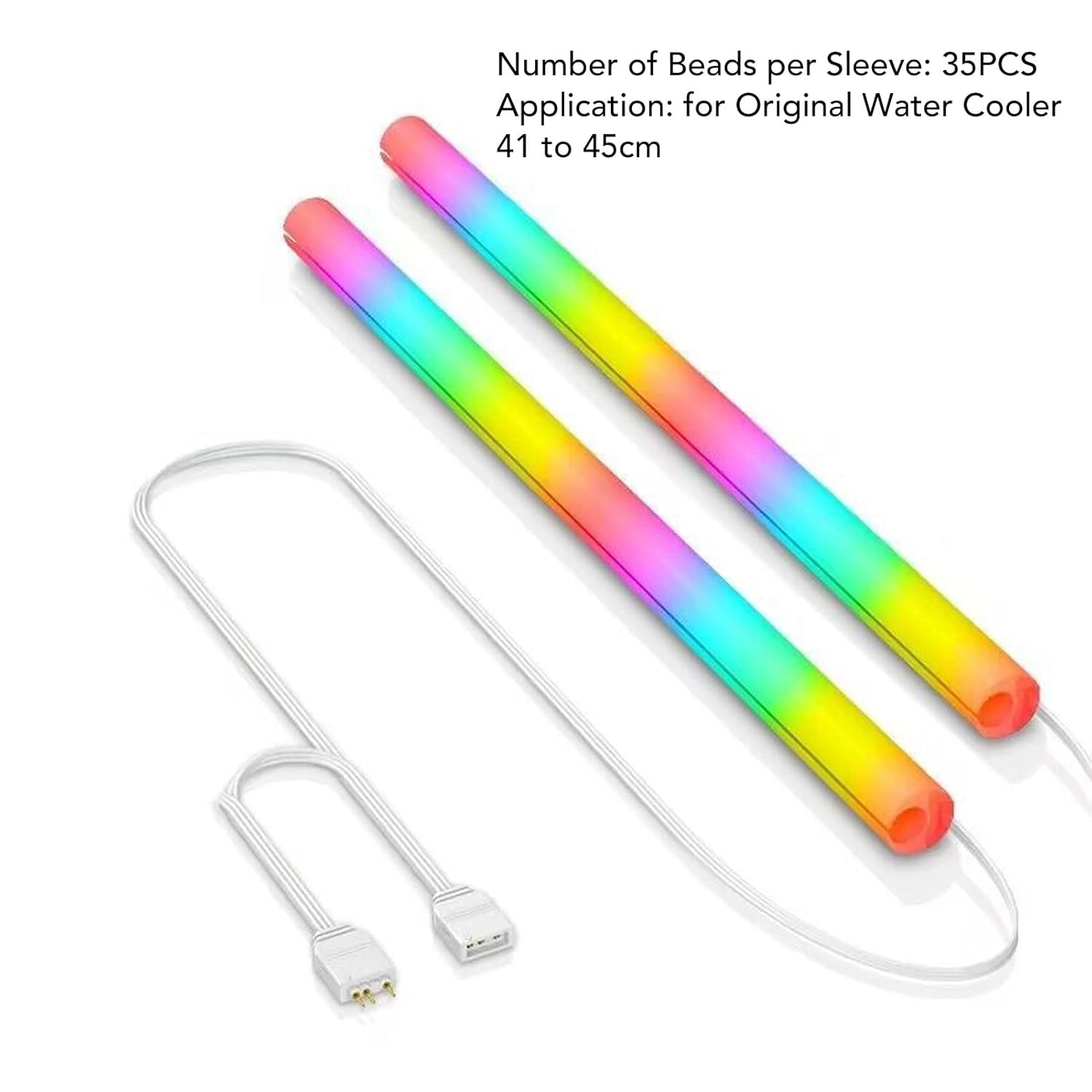 360 Degree Panoramic Soft Light ARGB Tube Sleeve, 35 Beads, Snap on Design, Silicone Material, for ARGB Motherboards, Original Water Cooler 41-45Cm image number 3
