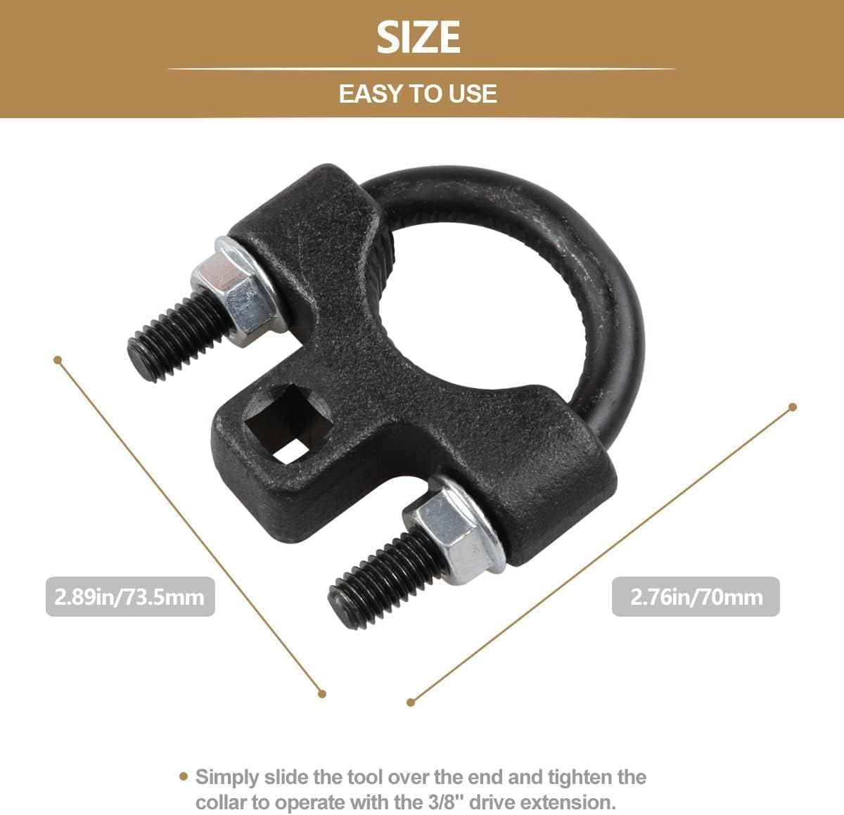 3/8In Low Profile Tool for Inner Tie Rod Removal,3/8" Carbon Steel Inner Low Profile Tool,Carbon Steel Inner Low Profile Tool,3/8In Carbon Steel Inner Tie Rod Removaltool,3/8 Inch Inner Tie Rod Tool image number 3