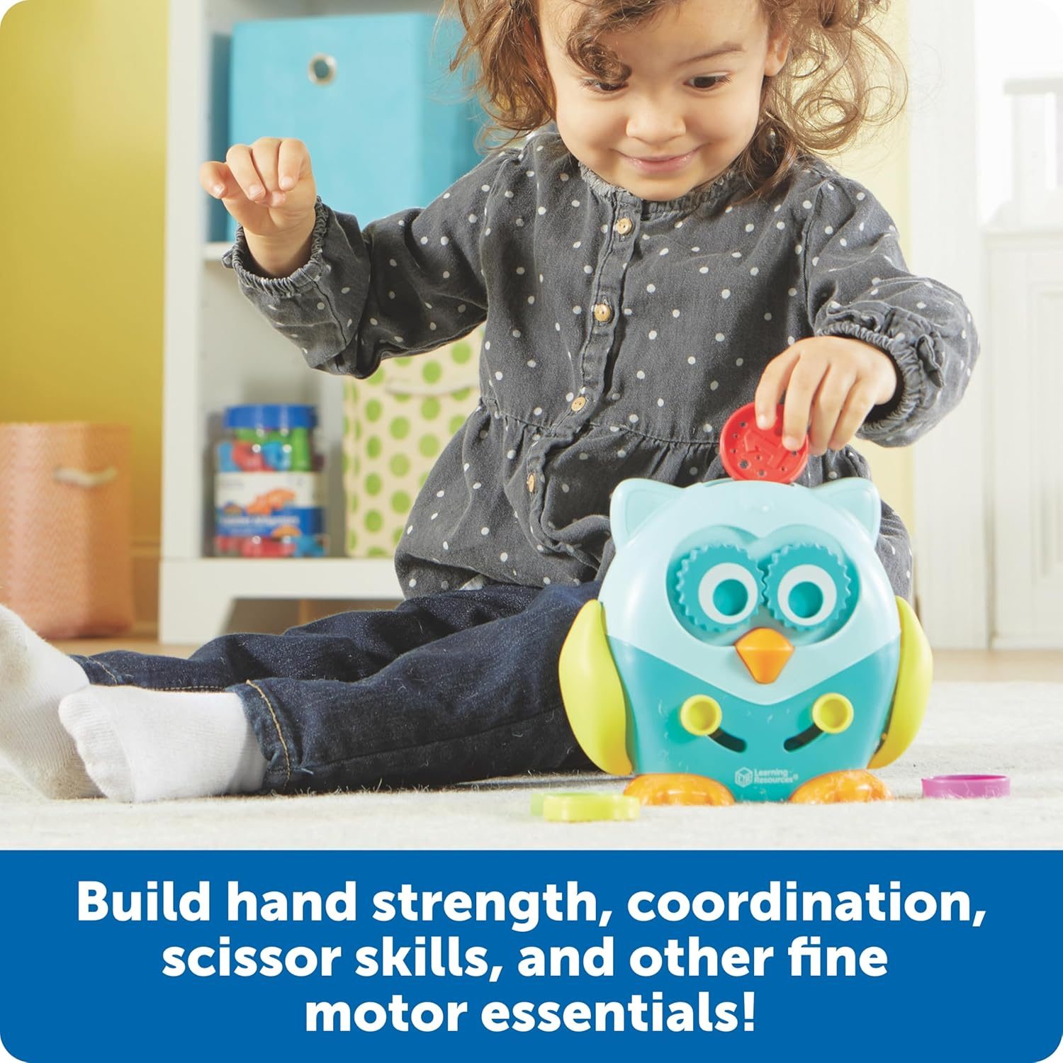 Learning Resources Hoot the Fine Motor Owl - 6 Pieces, Ages 18+ Months Toddler Learning Toys, Fine Motor and Sensory Toys for Toddlers, Educational Toys for Toddlers