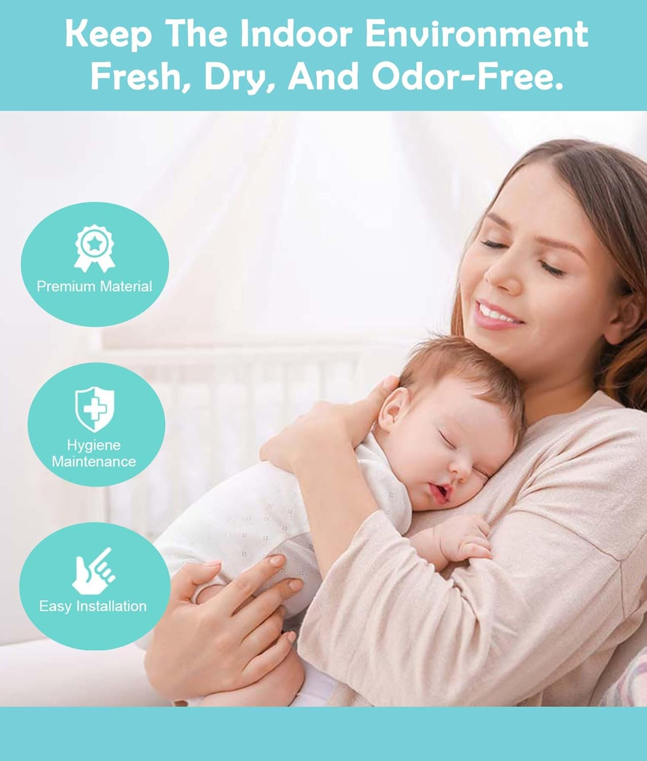 8-Pack Diaper Pail Liner Refills Bags(10M per Roll) Compatible with KORBELL Nappy Bin 16L Disposable Bag Refill,Odour Lock, Germ Protection, Durable & Leakproof image number 2