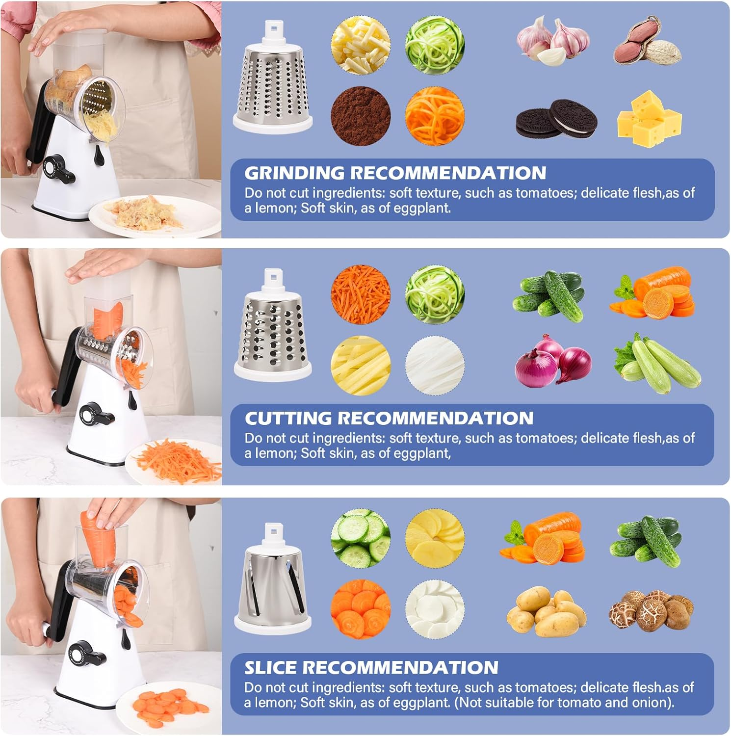 Globalshop Home Table Top Drum Cheese Grater with 3 Blades and Powerful Anti-Slip Suction Base; Safe for Your Hands image number 2