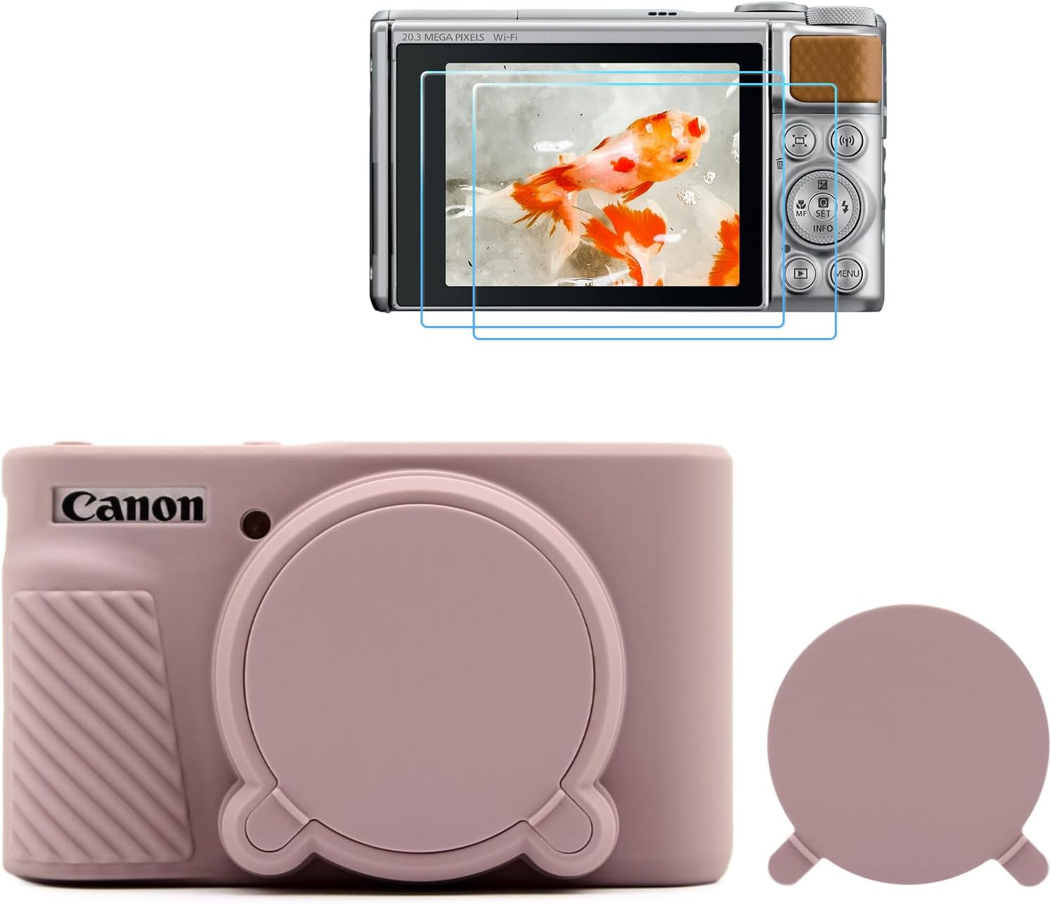 TYUANDOUER SX730 SX740 Camera Case & LCD Screen Protector Accessories Kit, Soft Silicone Case for Canon Powershot SX740 SX730 HS Camera, Body Cover Case for SX740 SX730 with Lens Cap - Black