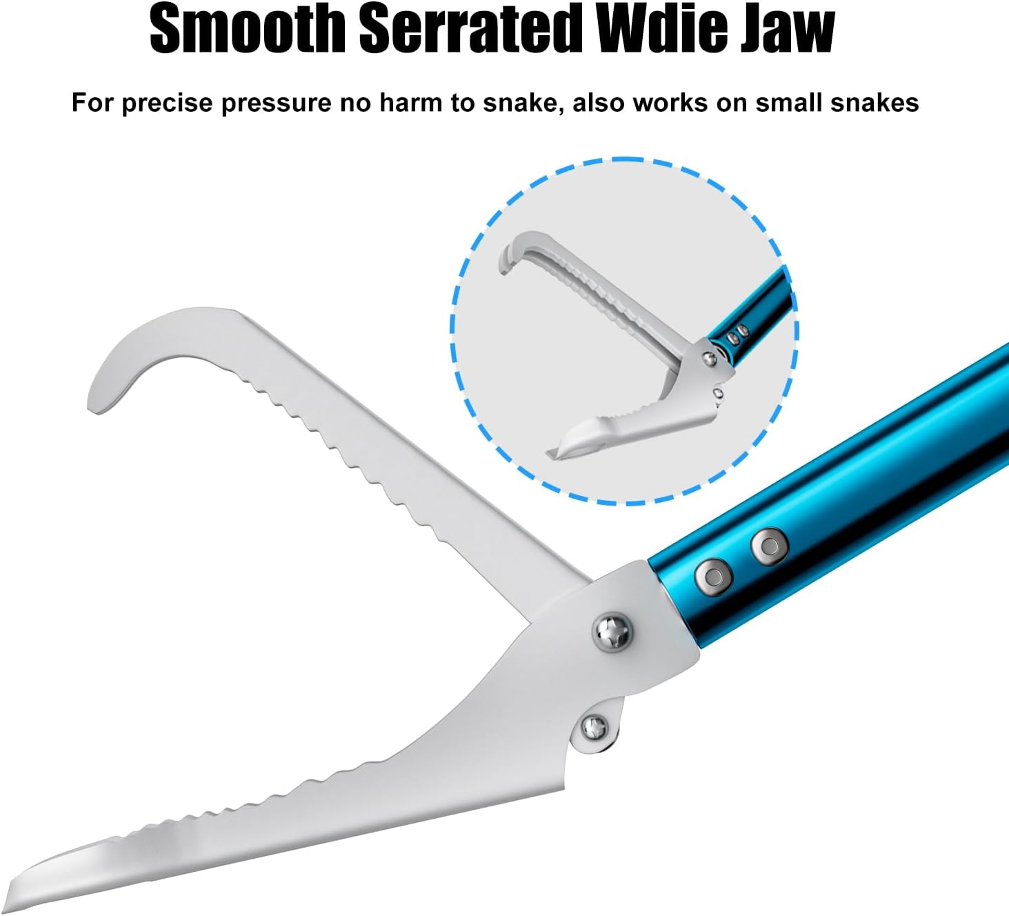 60" Snake Tongs, Professional Aluminum Alloy Standard Reptile Grabber Rattle Snake Catcher Wide Jaw Handling Tool image number 4