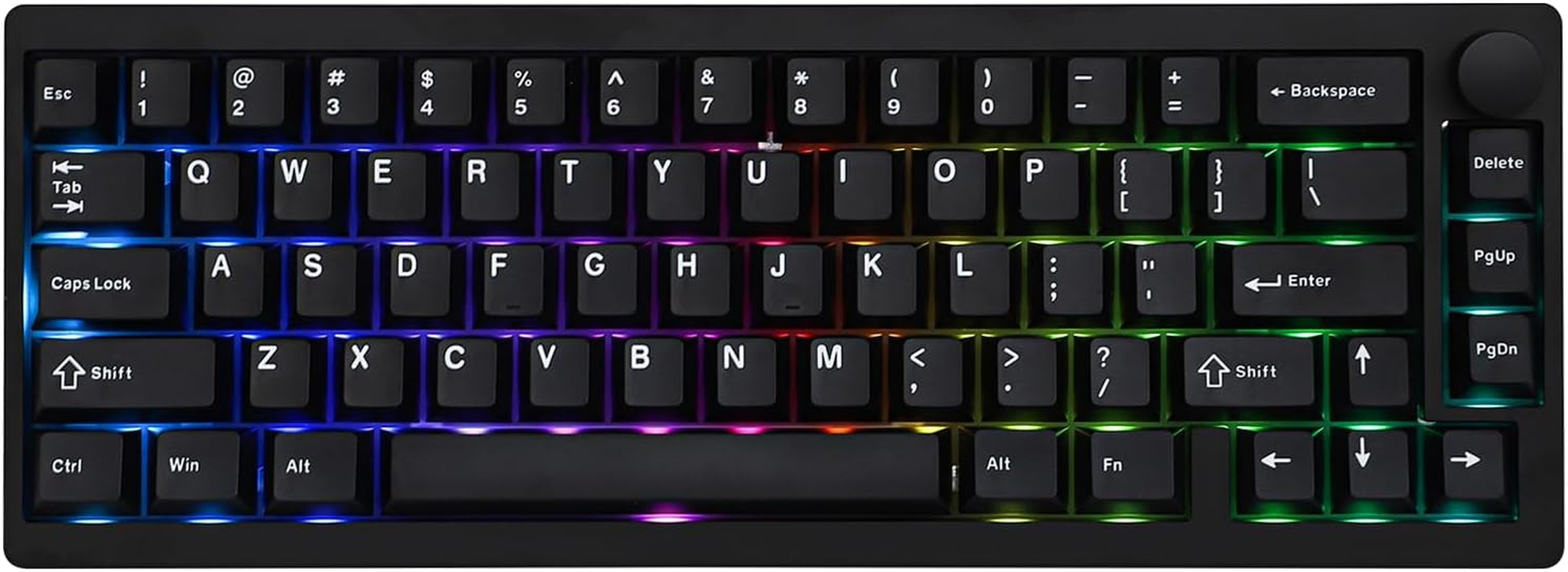 EPOMAKER P65 QMK/VIA Wireless Aluminum Gaming Keyboard, Gasket-Mount, Bluetooth/2.4Ghz/Usb(A to C), Hot Swappable, N-Key Rollover, for Mac/Pc/Ps/Xbox (Black, Zebra Switch) image number 2