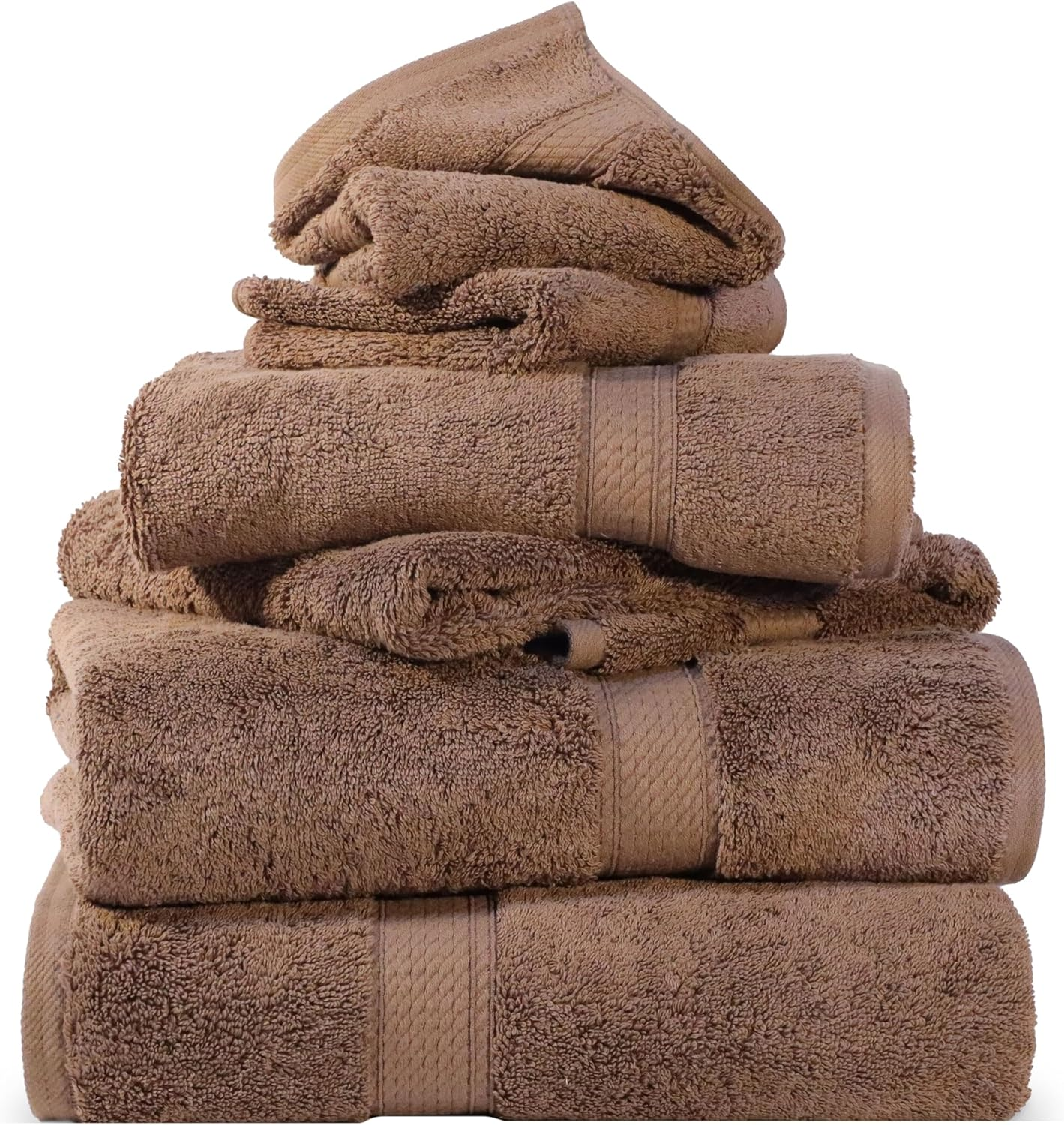 Superior 900 GSM Luxury Bathroom 6-Piece Towel Set, Made of 100% Premium Long-Staple Combed Cotton, 2 Hotel & Spa Quality Washcloths, 2 Hand Towels, and 2 Bath Towels - Light Blue