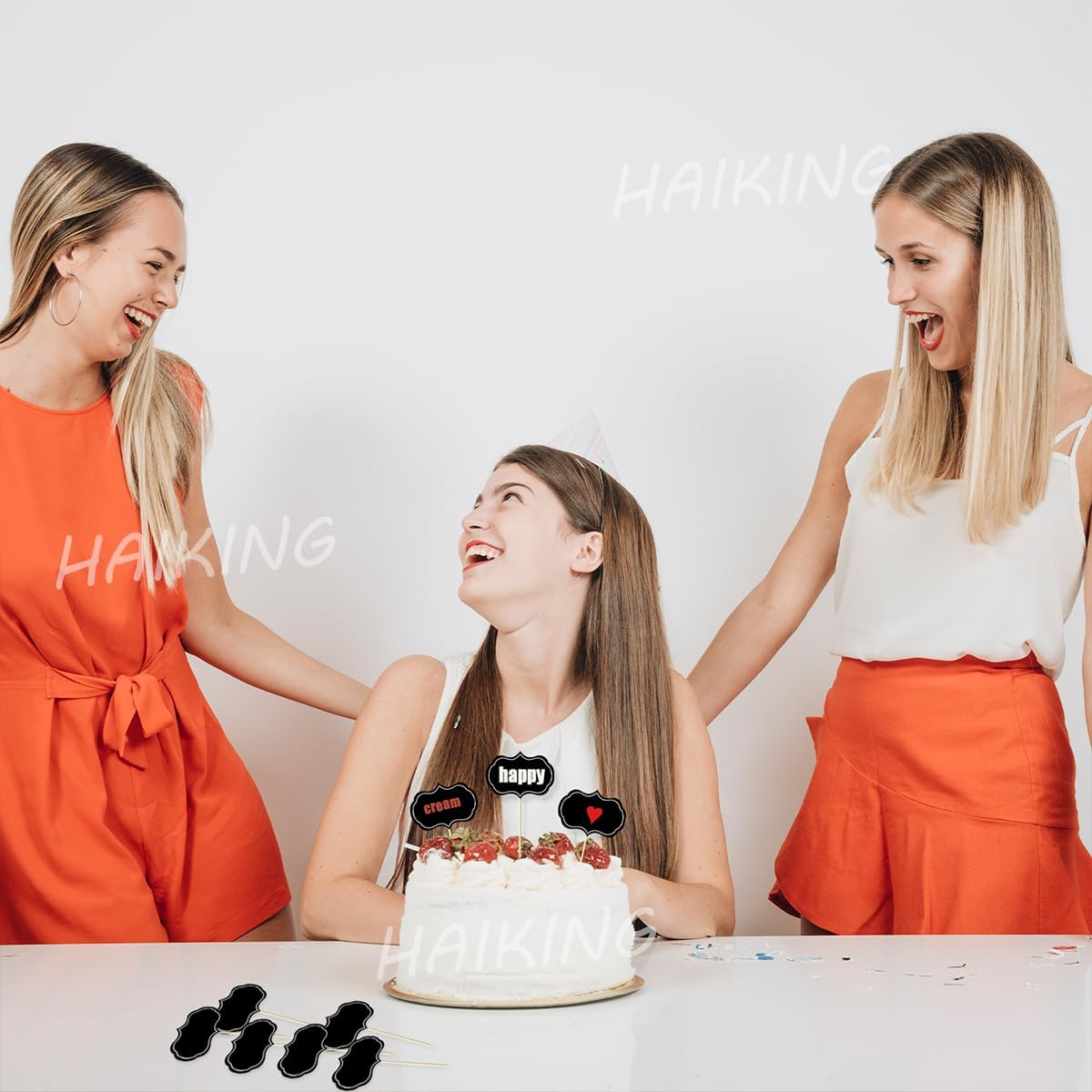 HAIKING Mini Food Flags, 50 PCS Black Buffet Food Labels for Appetizer, Salad, Parties Table and Dinner Decoration (8.9 X 14 Cm/3.5 X 5.51 In) image number 2