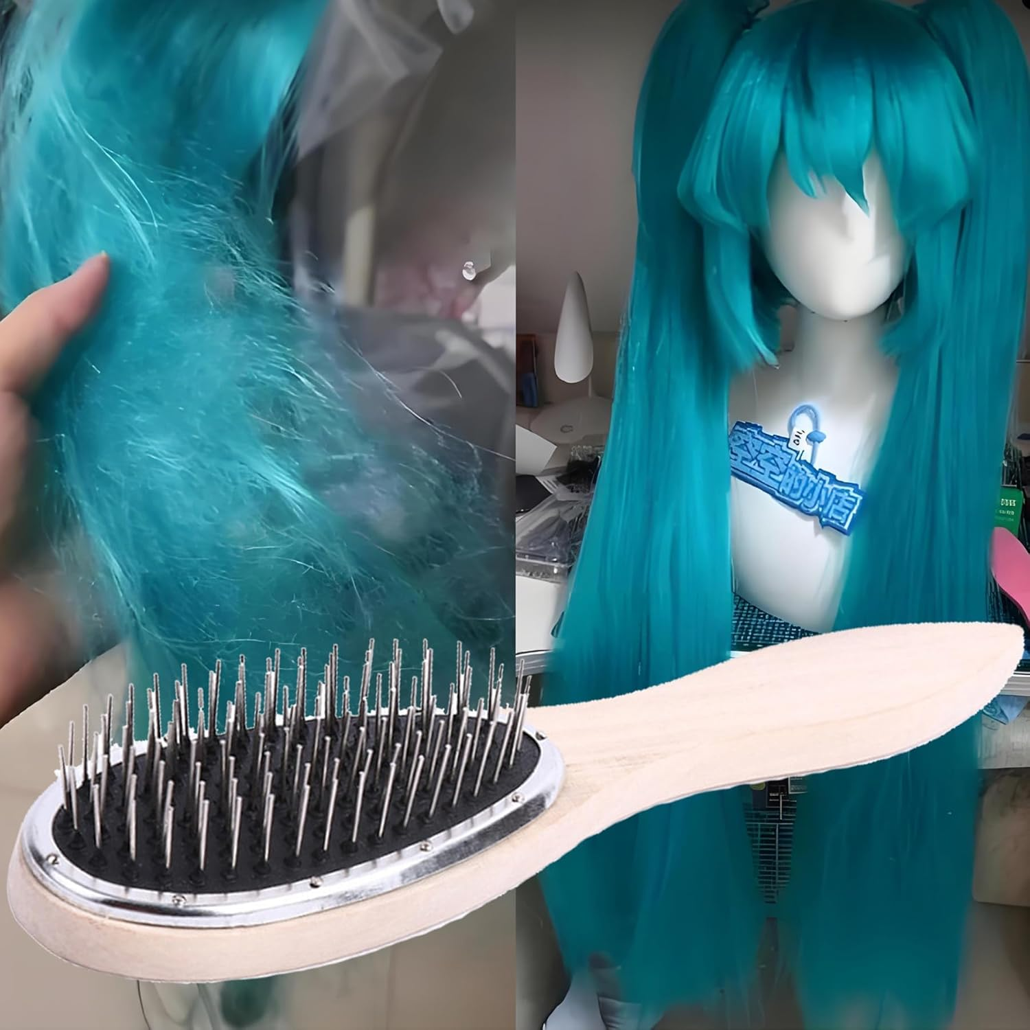 Professional Wig Brush for Wig anti Static Steel Comb for Tangle Synthetic Hair Extensions Training