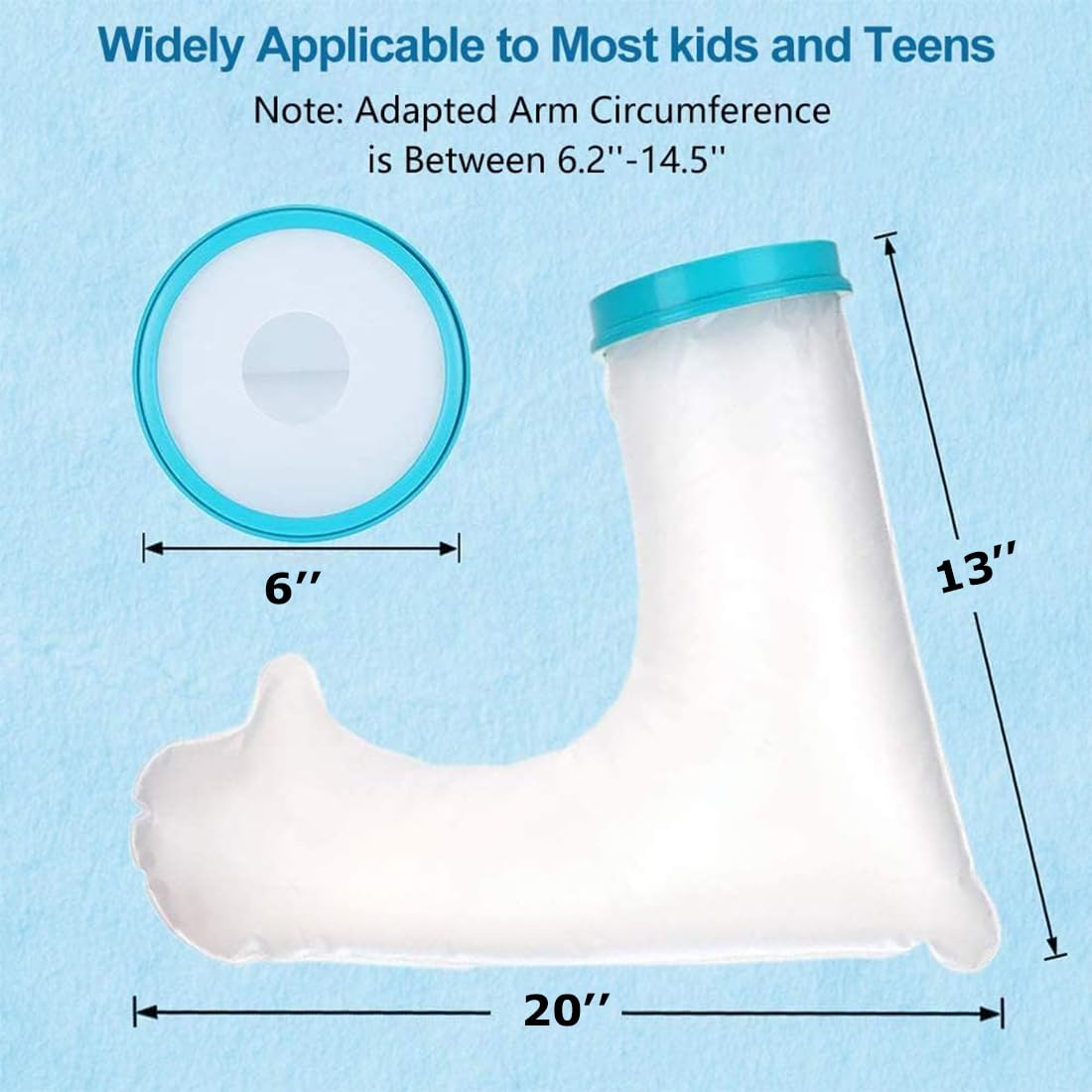 Kids Arm Cast Cover for Shower Bath, Waterproof Watertight Cast Bandage Protector Arm Cast Sleeve Bag Covers, Reusable Child Teen Cast Shower Cover for Arm Hand Broken Surgery Wound Burns image number 4