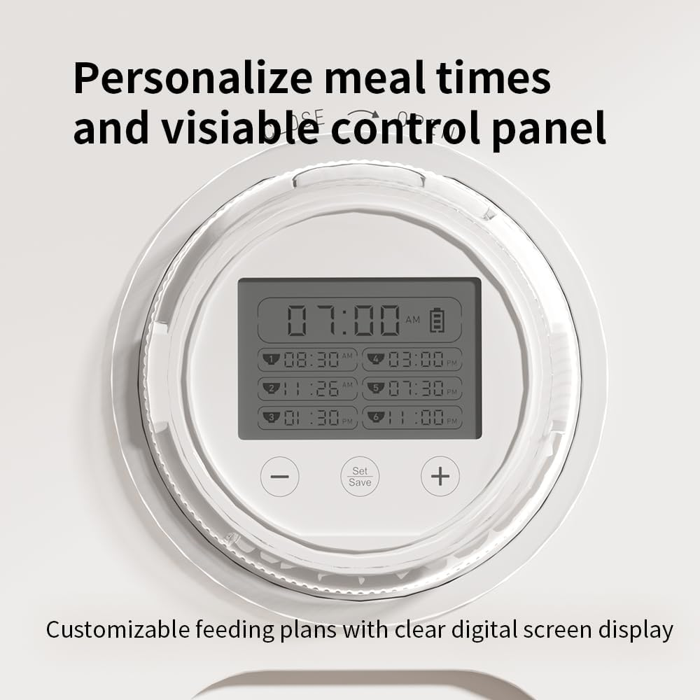 Automatic Cat Feeder Wet Food: Cordless Dog Feed Dispenser - Small Pet Fresh Food Refrigerated Container with 2 Ice Packs - Programmable Timer AA Battery Powered Kitten Feeding Bowls - 6 Meals per Day image number 1