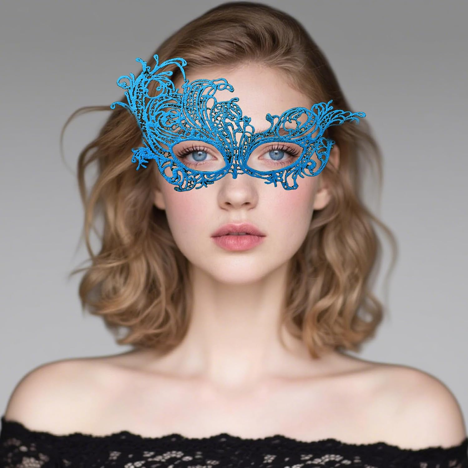 6 Pieces Masquerades Masks for Women Mardi Gras Mask Vintage Antique Mask Multicolored Lace Eye Mask Men Women Costume for Prom Carnival Dress Party Wedding image number 4