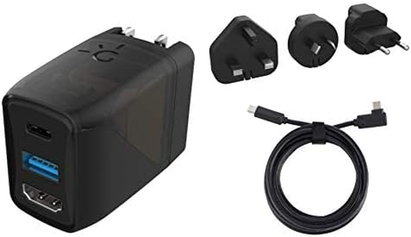 GENKI Global Covert Dock for Nintendo Switch - Ultra Portable Dock and USB-C 3.1 Cable for TV Docking & Charging, Additional 3 Regional Adapters Included image number 1