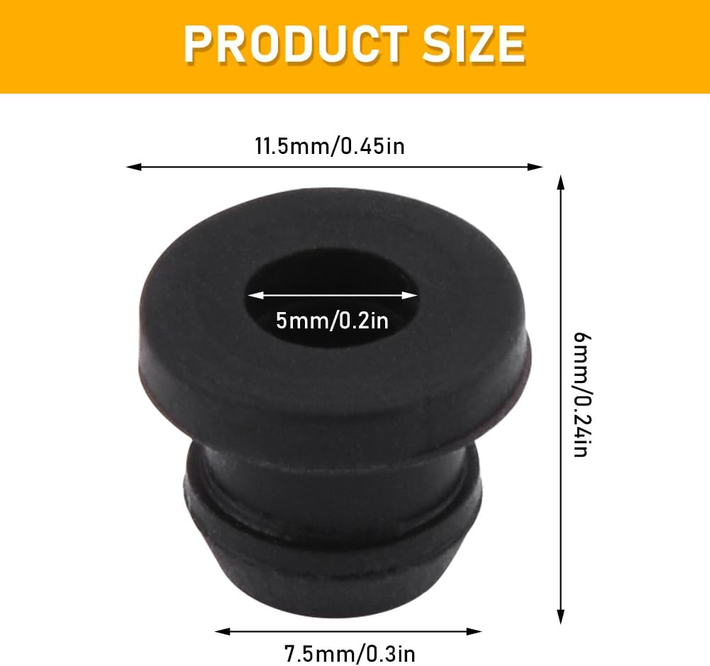 10Pcs RV Stove Grommet Kit, Closed Rubber Hole Plug, Heat Resistant Stove Parts Grommets Rubber Grommet Kit, Stove Protector Range Burner Grate Rubber Feet Pad(Black) image number 3