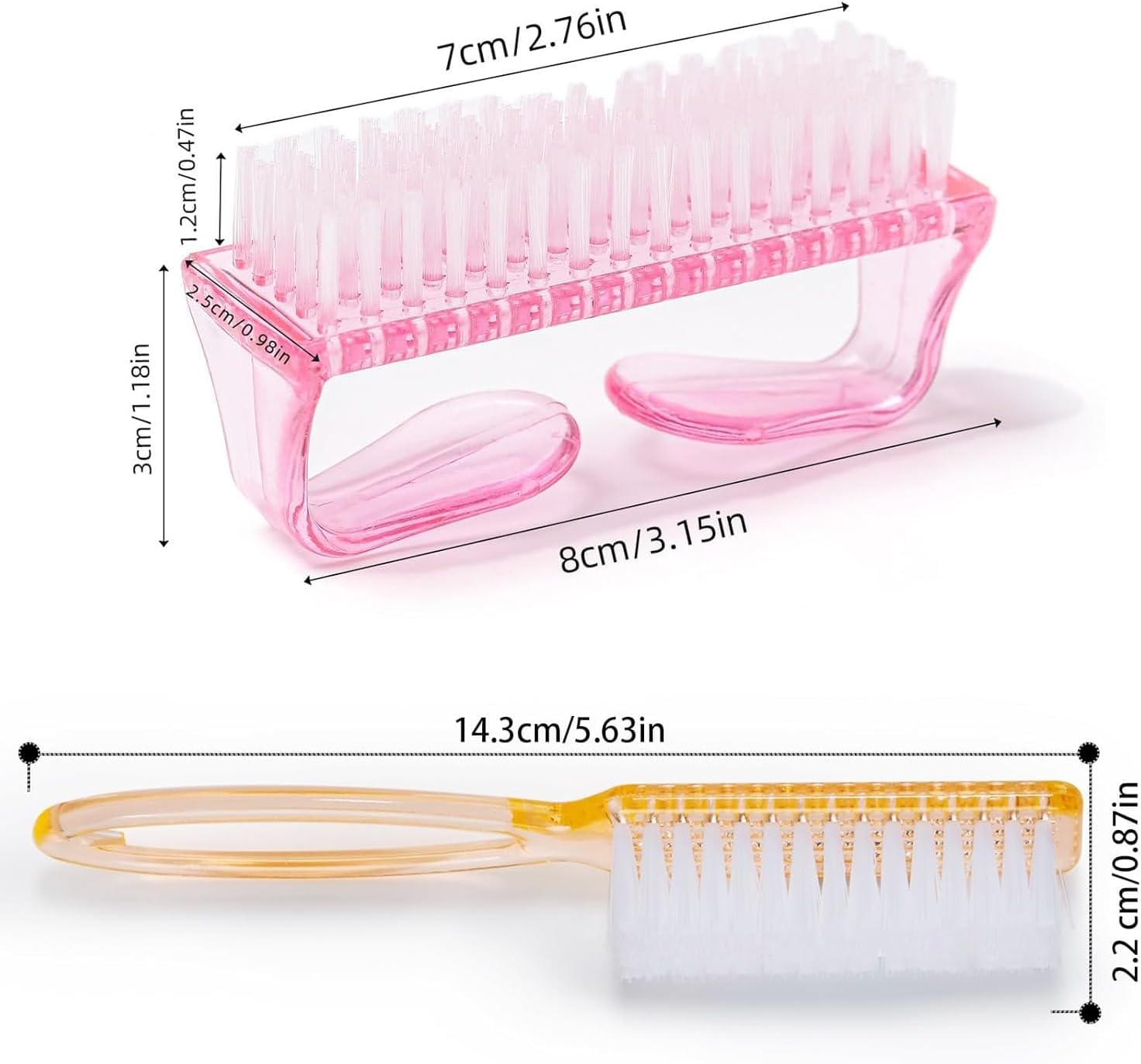 Handle Grip Nail Brush, 10 - Piece Multicolor Set of Handle - Grip Nail Cleaning Brushes: Pedicure and Manicure Scrubbing Tools for Both Men and Women image number 2