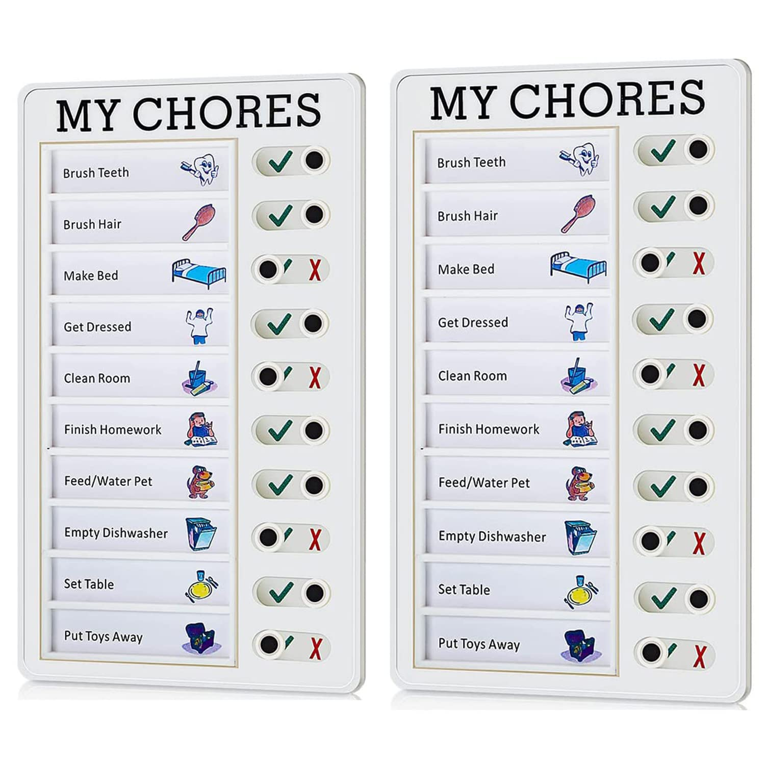 2 Pack Kids Chore Chart, Chore Chart Memo Boards PVC Material for Family for Office My Chores image number 1