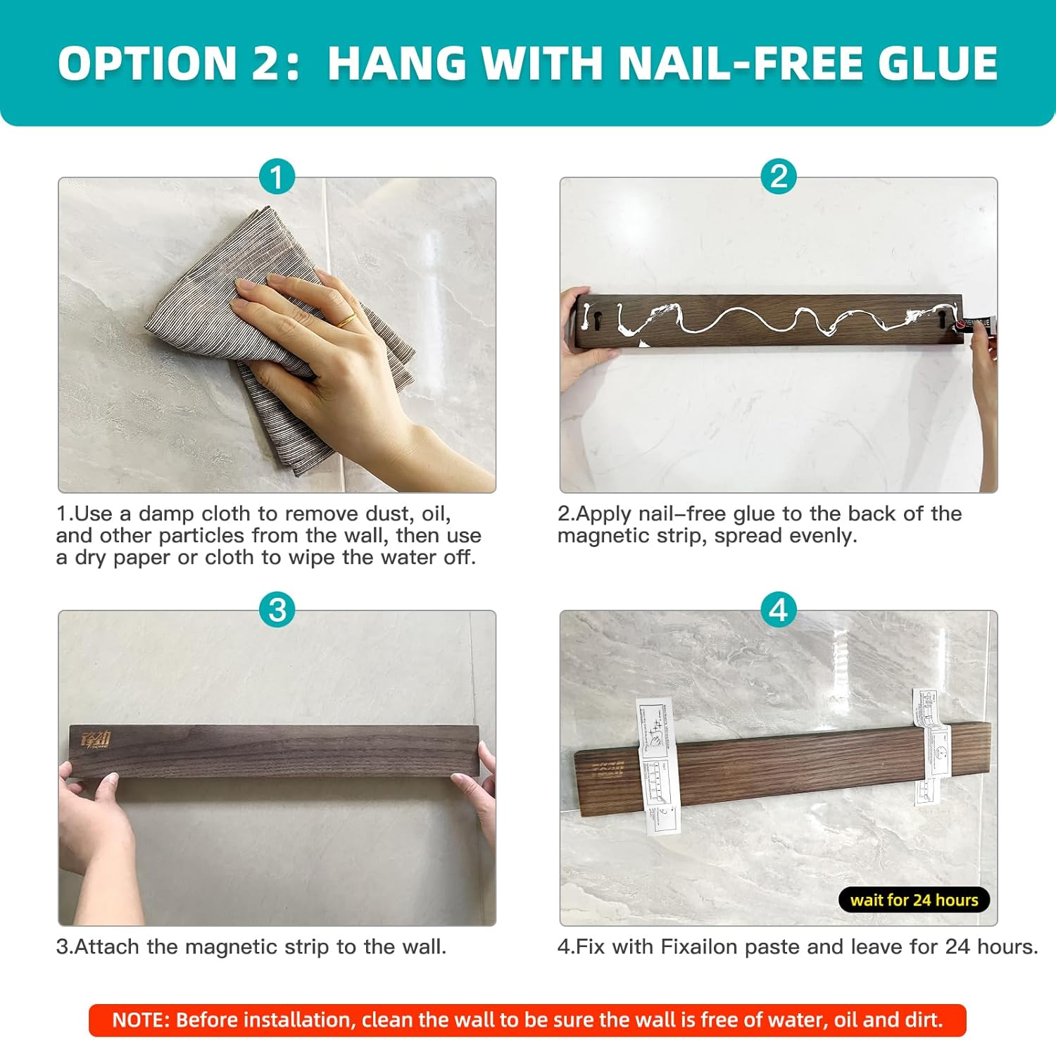 FINDKING Ash Wood Magnetic Knife Strip, Magnet Utensil Holder for Wall, Refrigerator, Wooden Rack for Kitchen Knives, No Drill (Dark Brown, 16 Inches, without Knives) image number 1