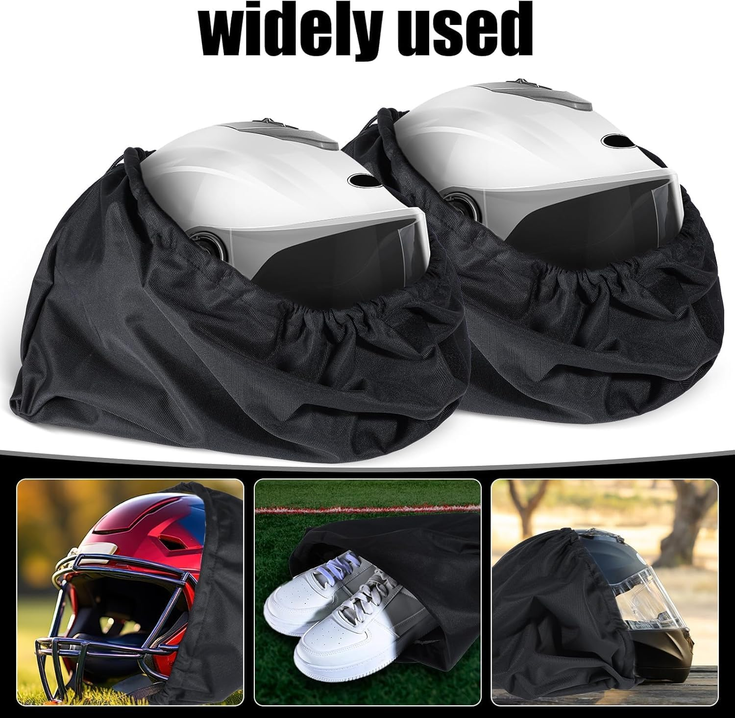 Helmet Protection Storage Bag, 2Pcs Light Weight Motorcycle Helmet Bags with Drawstring,Polyester Motorcycles Helmet Bags with Drawstring
