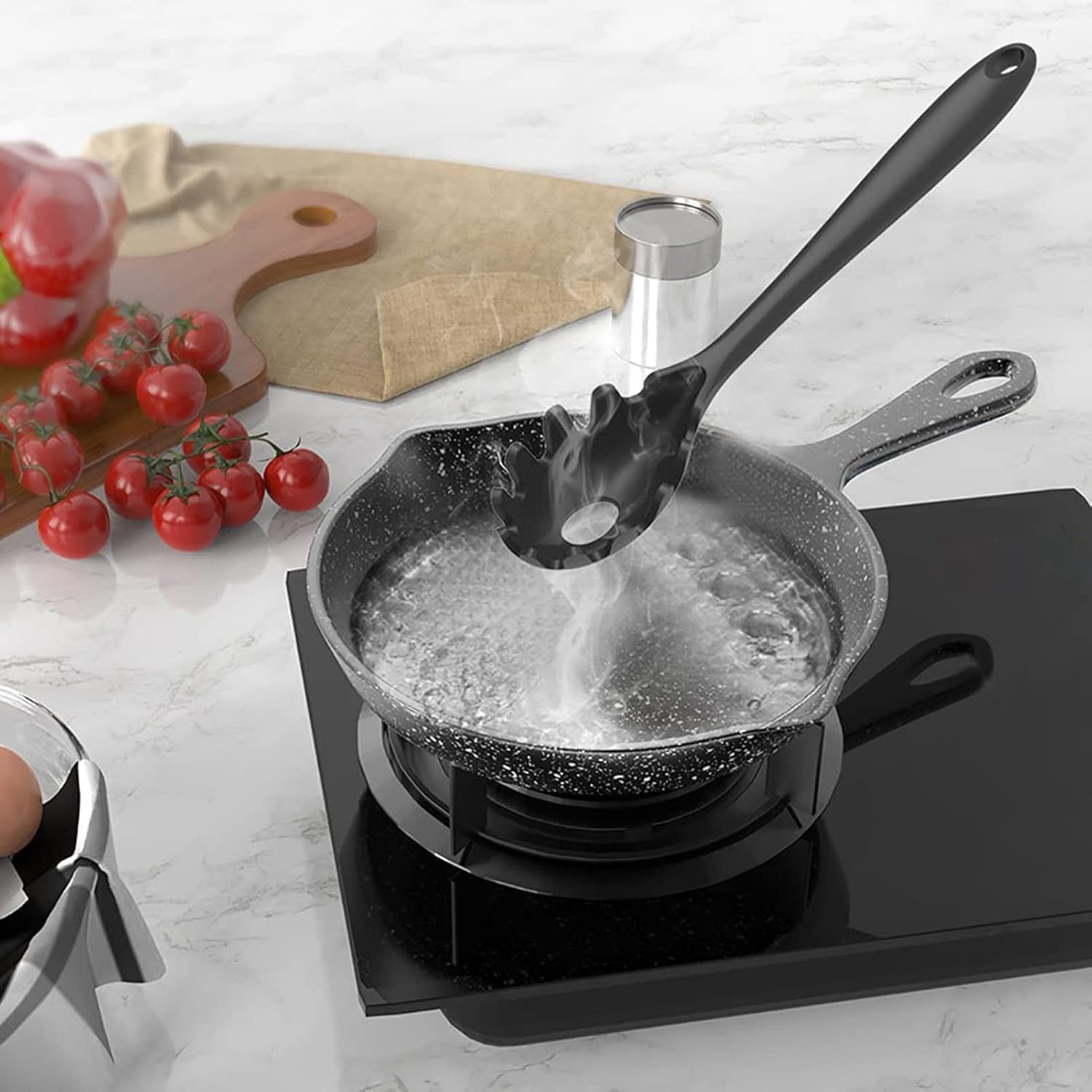 Black Silicone Cooking Utensils,6 Pcs Kitchen Utensil Set,Spatula,Spoon,Brush, Heat Resistant Silicone,Dishwasher Safe, BPA Free