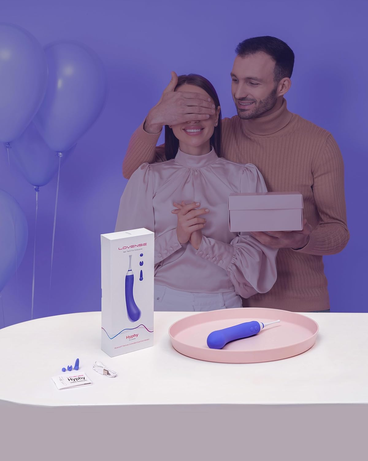 LOVENSE Hyphy G Spot Vibrator for Clitoris Vagina Dual Stimulator, 3 Attachments Waterproof Nipple Massagers for Female, Rechargeable Dildo Vibrator Adult Toy Vibrating Machine for Women Couples image number 3