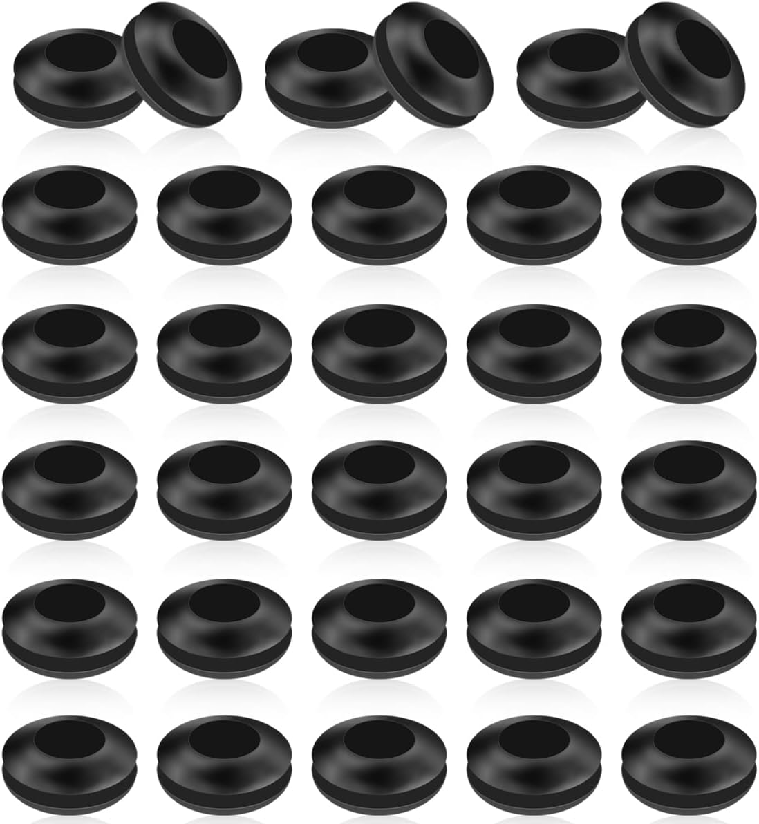 HAIKING Airlock Grommet Fermentation Lid, 50 Packs Fermenter Lid Airlock Grommet for Mason Jars, Straws, Airlock, Beer, Wine (Black) image number 1