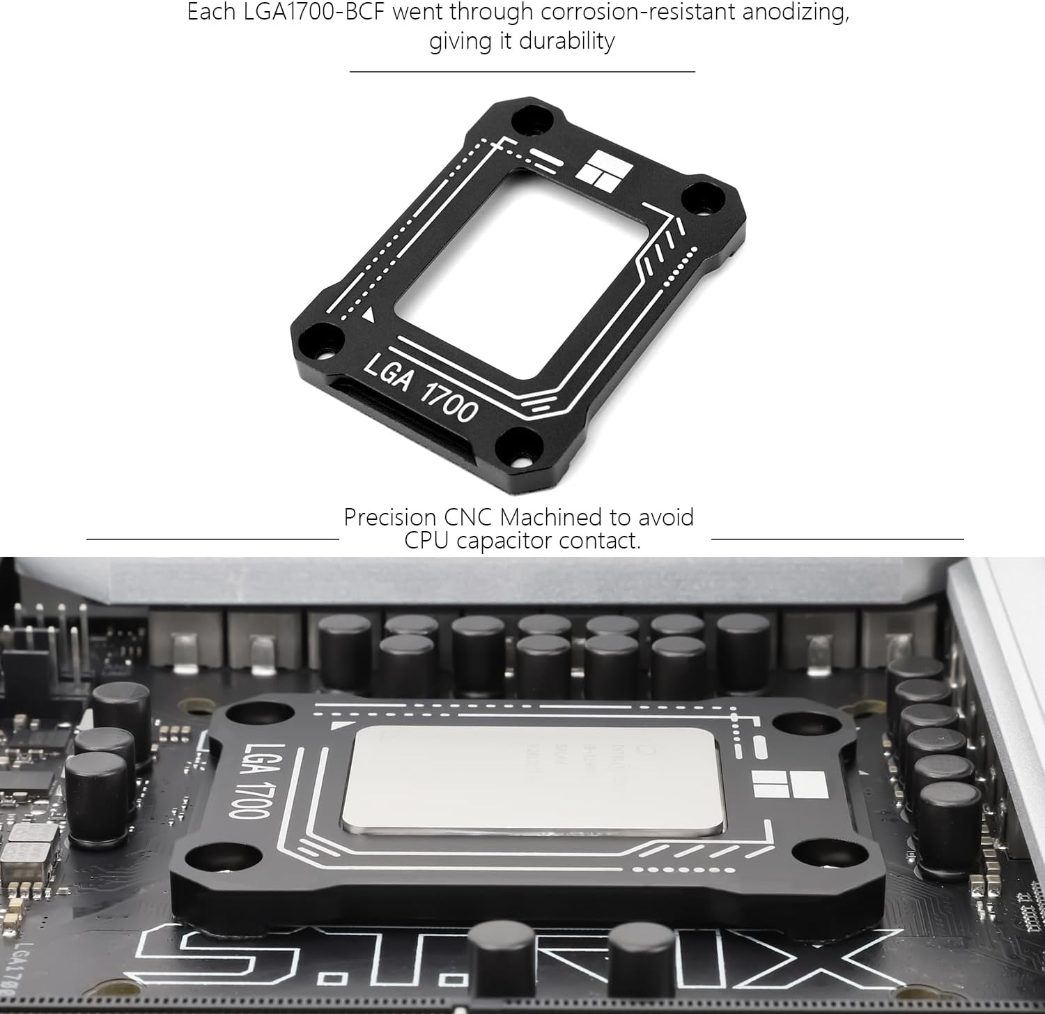 Thermalright LGA1700-BCF Black V2 CPU Retainer,Intel 12/13/14Th Anti-Bend Retainer, LGA17XX Corrective Bend Retainer, Standard for Heat Sinks image number 3