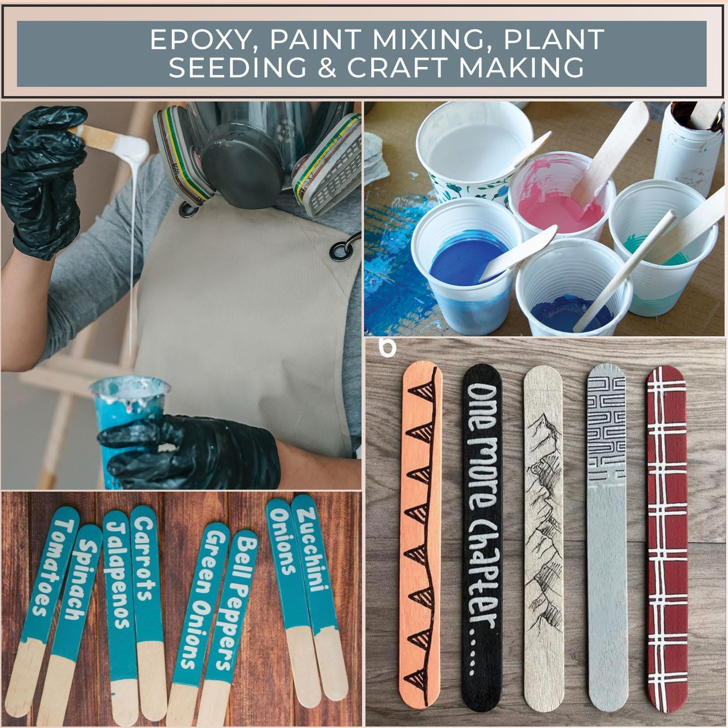 50 Piece 8" Super Large Jumbo Wooden Craft Sticks (8" X 1"), Premium Natural Organic Wood for Waxing, Craft Project, Tongue Depressor, Popsicle, Ice Cream Stick,Woodcraft, Paint Stirrer and Art - Apremont (50, 8 Inches) image number 2