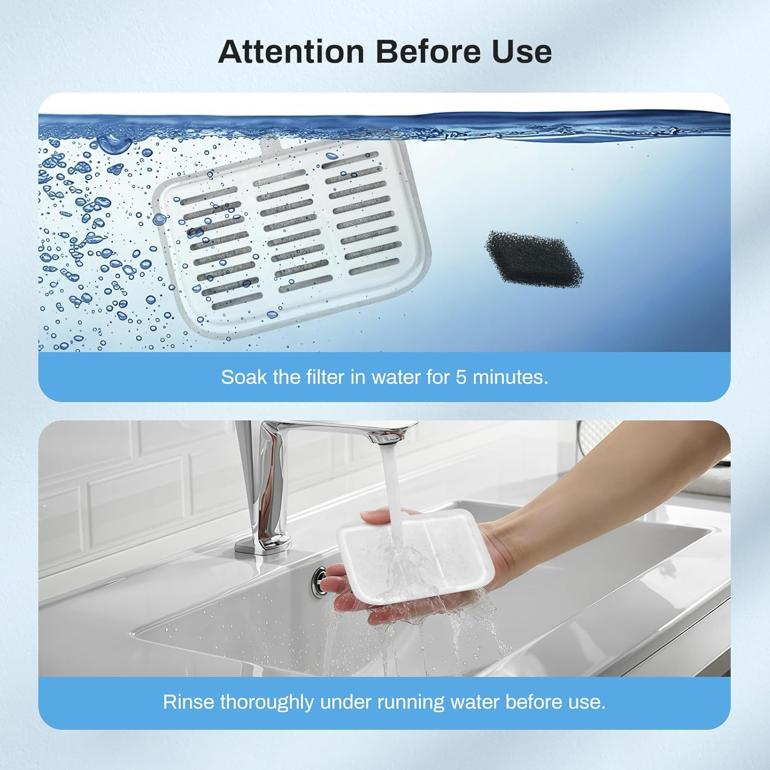 Pack of 10 Cat Fountain Filters, Replacement Filters for Everweather Max Intelligent Cat Fountain Wireless, Resin and Activated Carbon Filters Hair Impurities and Improves Odour (10 Filters + 10 image number 2