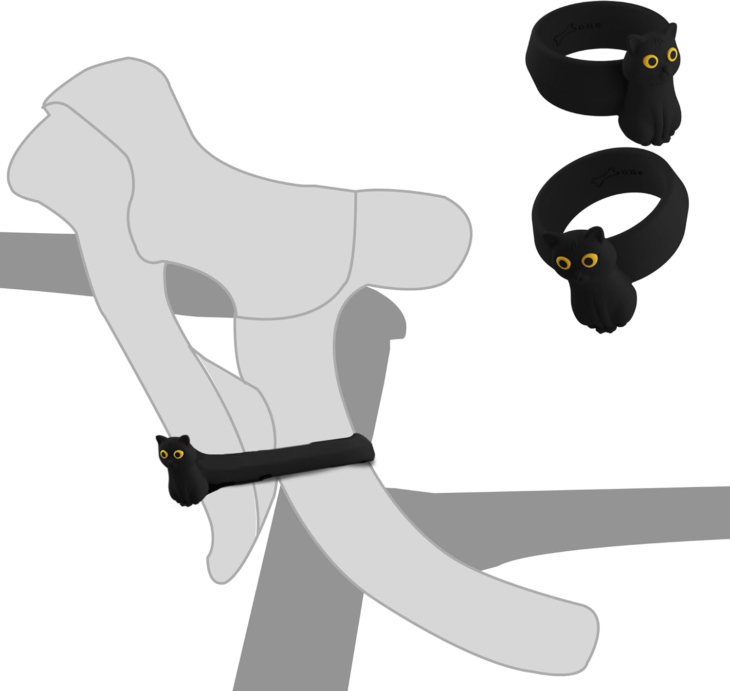 BONE Brake Tie (2 Packs), Bike Brake Lever Rubber Bands, Elastic & Durable Silicone Ring Strap on Grips or Handlebars, Cute Cartoon Duck Parking Handbrake Ties for Kids & Adults (2-Pack - Patti Duck)