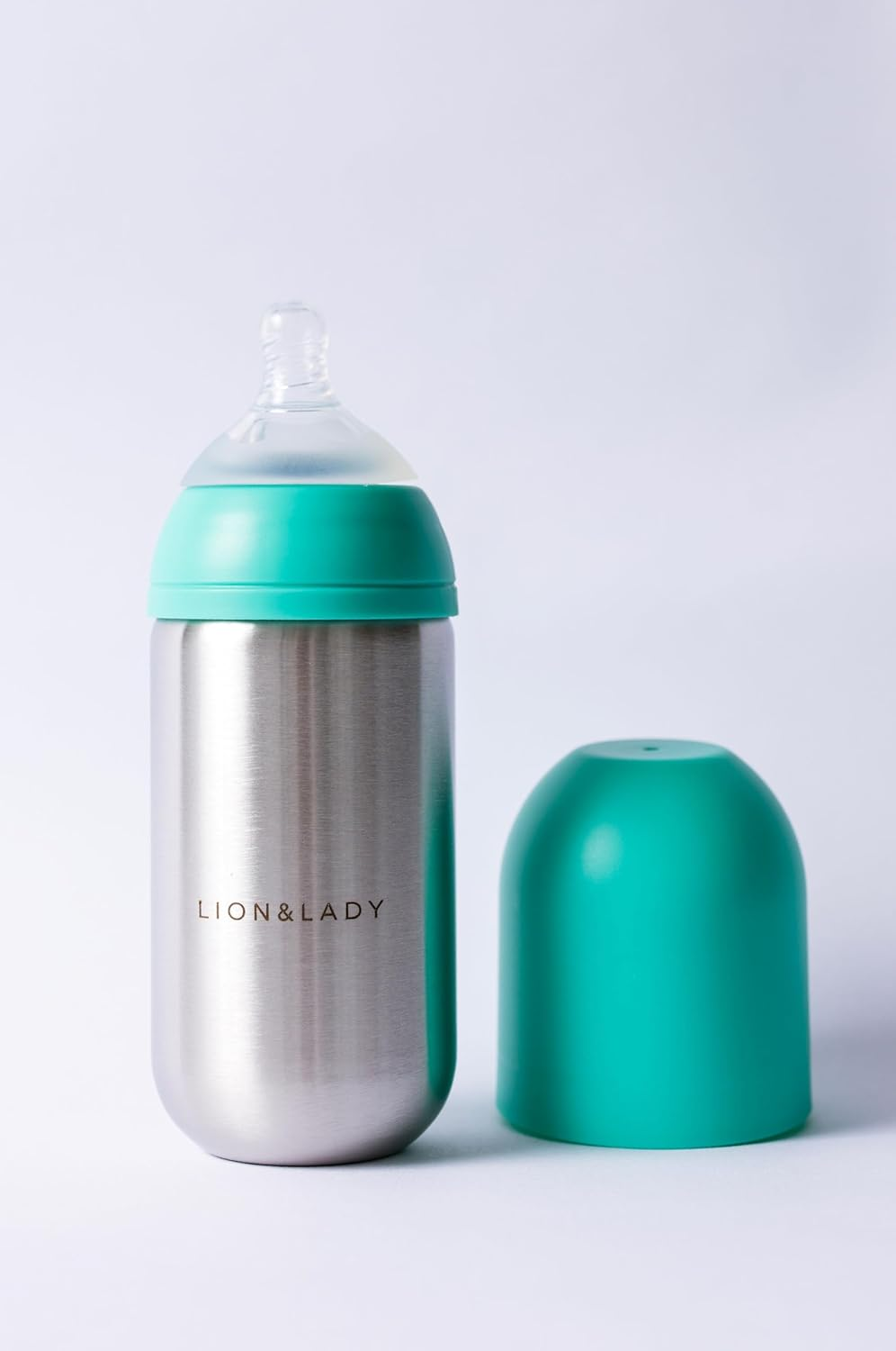 Lion & Lady 18/8 Stainless Steel Baby Bottle - 350Ml (Mint) - French Navy image number 5