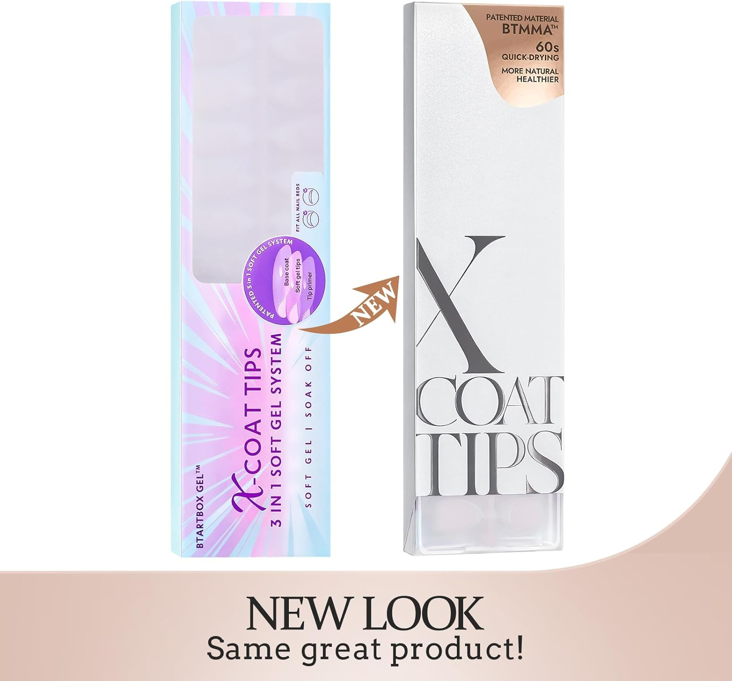 Btartboxnails French Gel Nail Kit - French Tip Press on Nails Brown Short Coffin XCOATTIPS Pre-Applied Tip Primer & Base Coat Fake Nails for Nail Art DIY image number 4