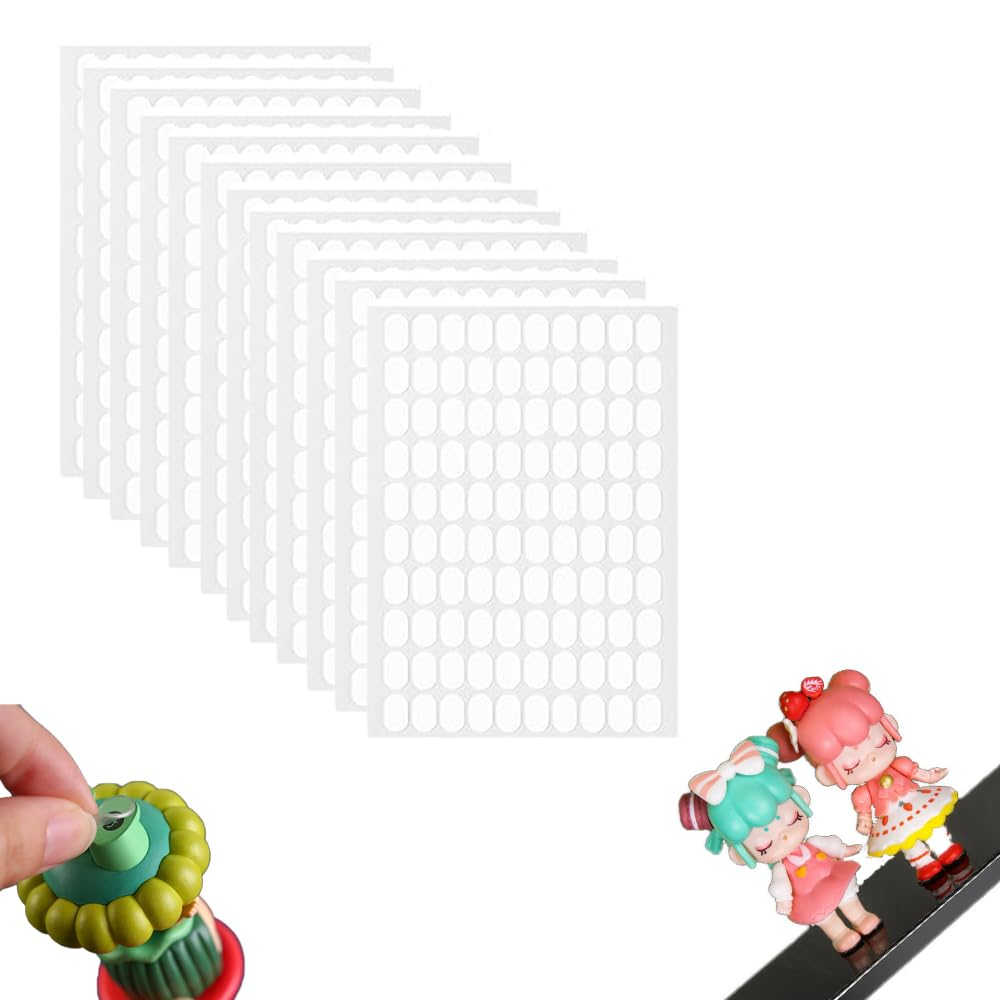 1200Pcs Clear Sticky Tack for Walls, Double Sided Adhesive Dots Clear Sticky Tack Putty Removable,High Strength Glue Point Stickers Dot for Gift Wrapping DIY Scrapbooking Photo Cards Crafting image number 4