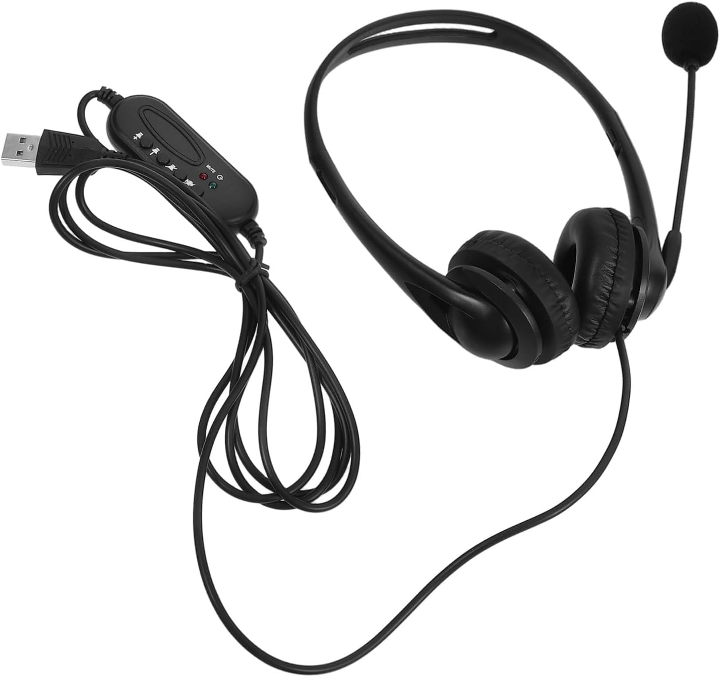 ASAKKURA Noise Cancelling Headset Wired with Microphone for Office and Computer Use Over-Ear Design Wire Control Headphone Suitable for Call Center and Online Teaching image number 6