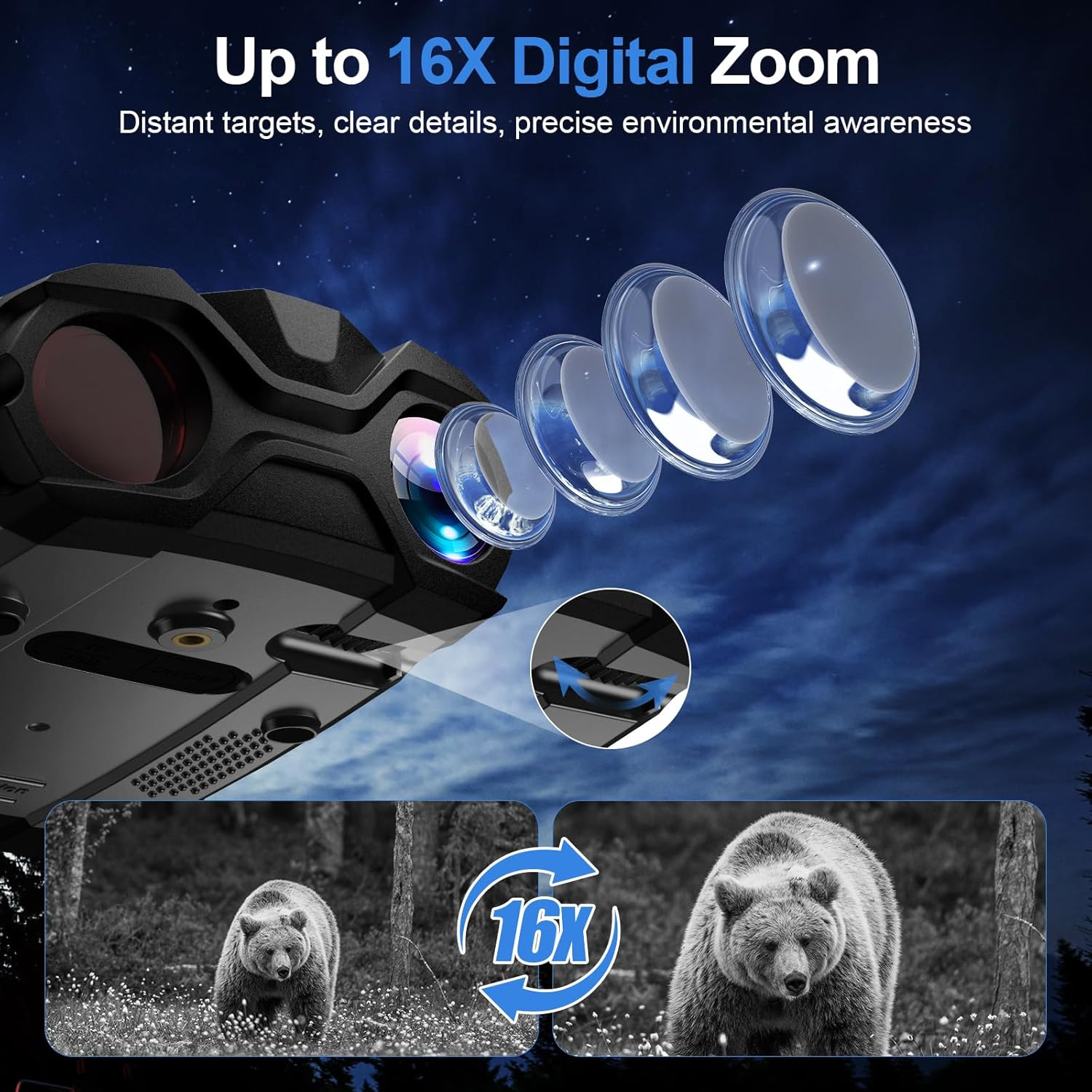 Night Vision Goggles, 4K Infrared Binoculars with Camera, 9 Gear Night Vision with 5000Mah Battery, 16X Digital Zoom Nightvision with 32GB TF Card, 3.5" HD Binoculars Gift for Mens