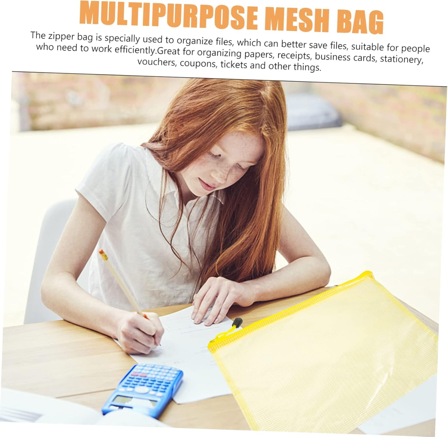 LALAFINA 12Pcs Zipper File Bags Documents Pouches for Office Stationery File Organization and Travel Use image number 2