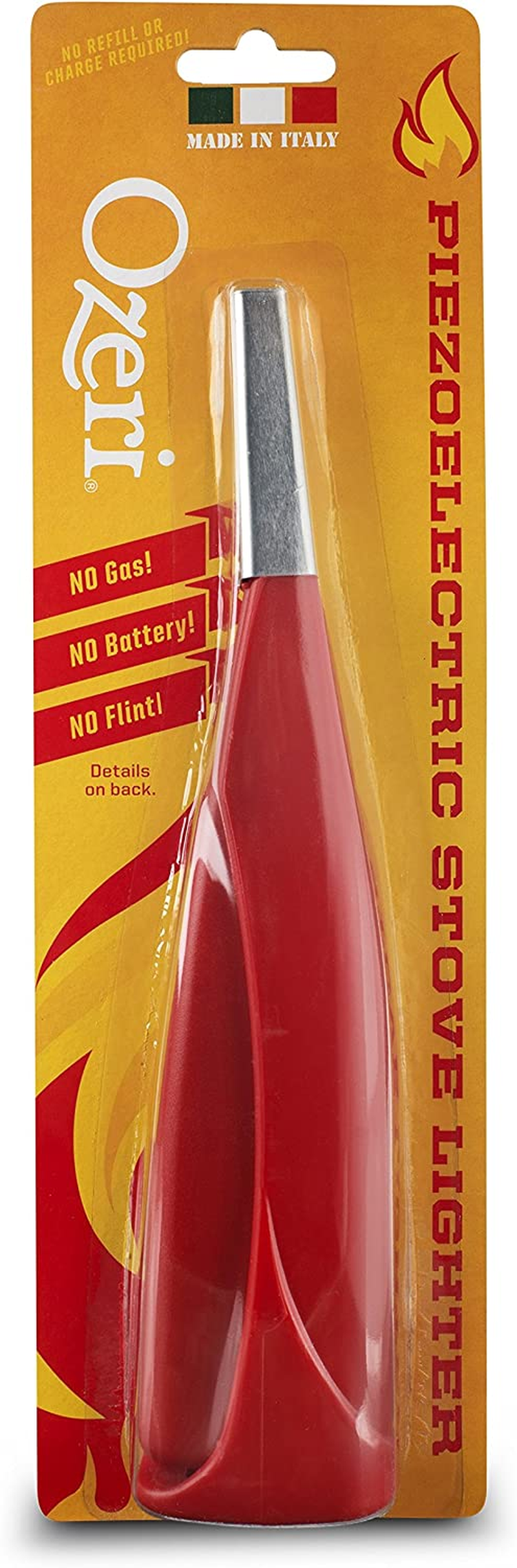 Ozeri OPL-R Piezoelectric Kitchen Stove Lighter, Flameless, Red - Black image number 6