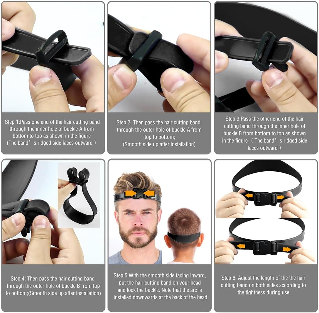 OQKAHIV 1Pcs Hair Cutting Set: Shaving Stencil, Curved Haircut Tape Made of Non-Slip Silicone for DIY Haircuts at Home, Perfect and Precise Trimming at Home image number 2