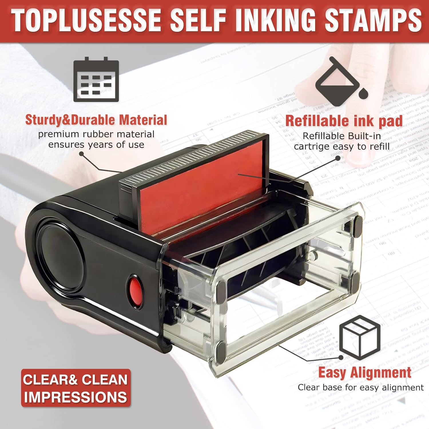 Toplusesse Return to Sender Stamp Self Inking Office Rubber Personalized Self Inking Junk Mail Refused Return to Sender Stamp Business Office Supplies-Multi Color Options