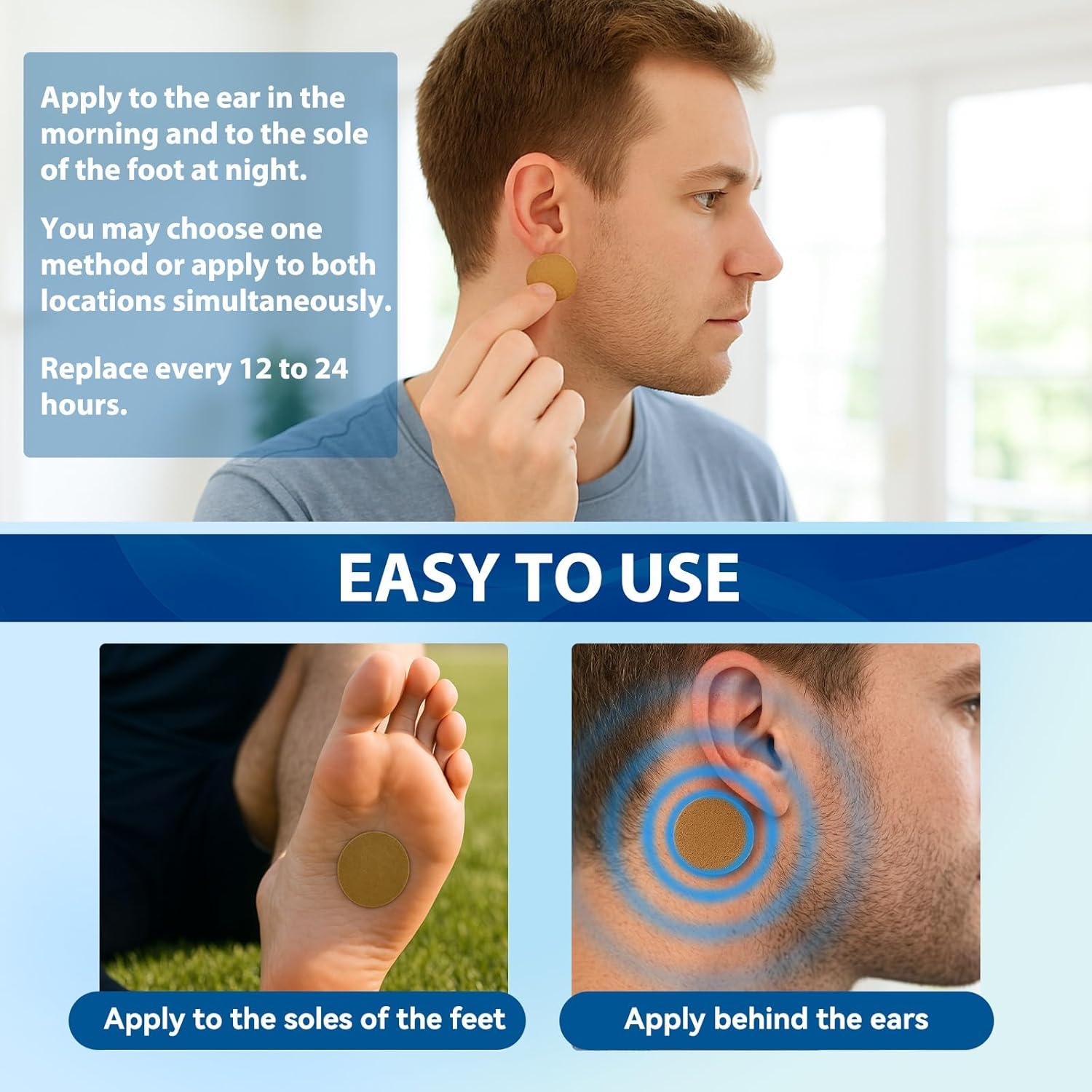 Tinnitus Relief for Ringing Ears, Tinnitus Relief Patch for Ear Ringing,Natural Herbal Formula, Effective Reduce Noise and Improve Focus, Gentle & Portable 36 Count image number 3