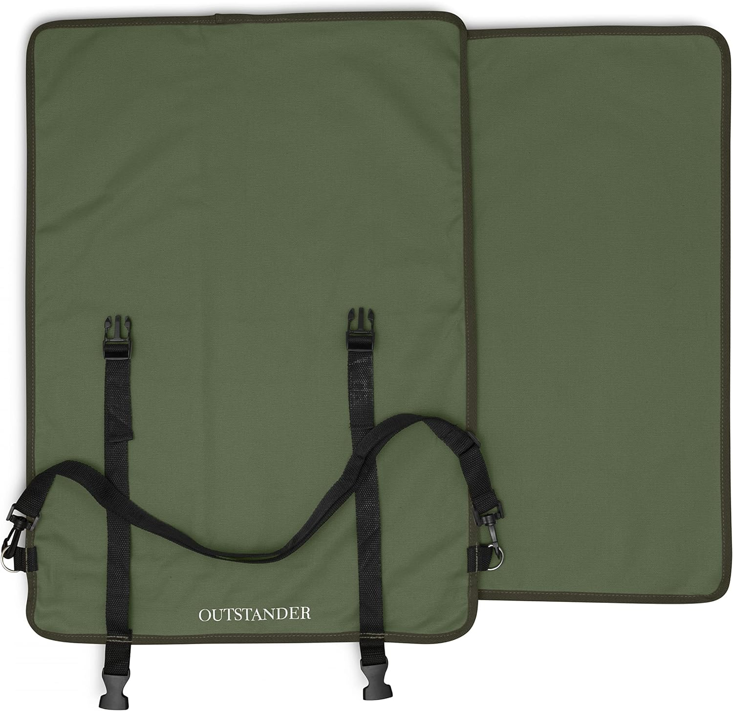 Chefs Knife Roll Bag with 11 Slots, Heavy Duty 16OZ Waxed Canvas Knives Case for Camping, Waterproof Storage Tool Wrap for Equipment of Chef, Comes with Shoulder Strap, Green, Chefs Knife - Green image number 6